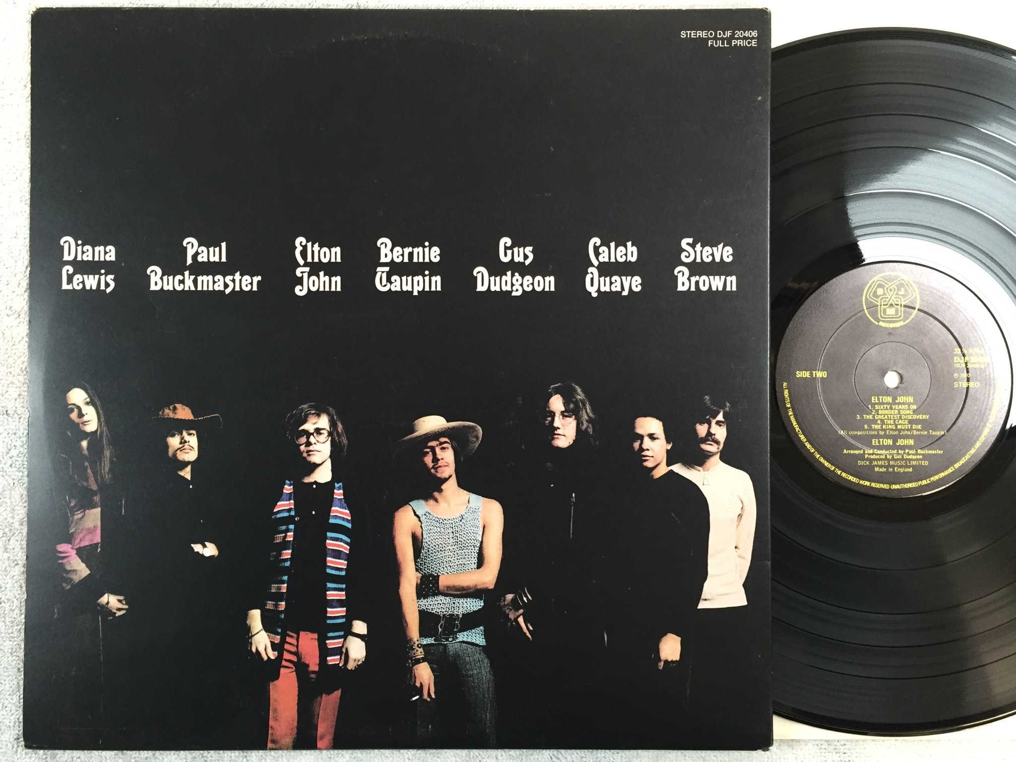 Omslagsbild för skivan ELTON JOHN s/t  LP -70 UK DJM DJF 20406