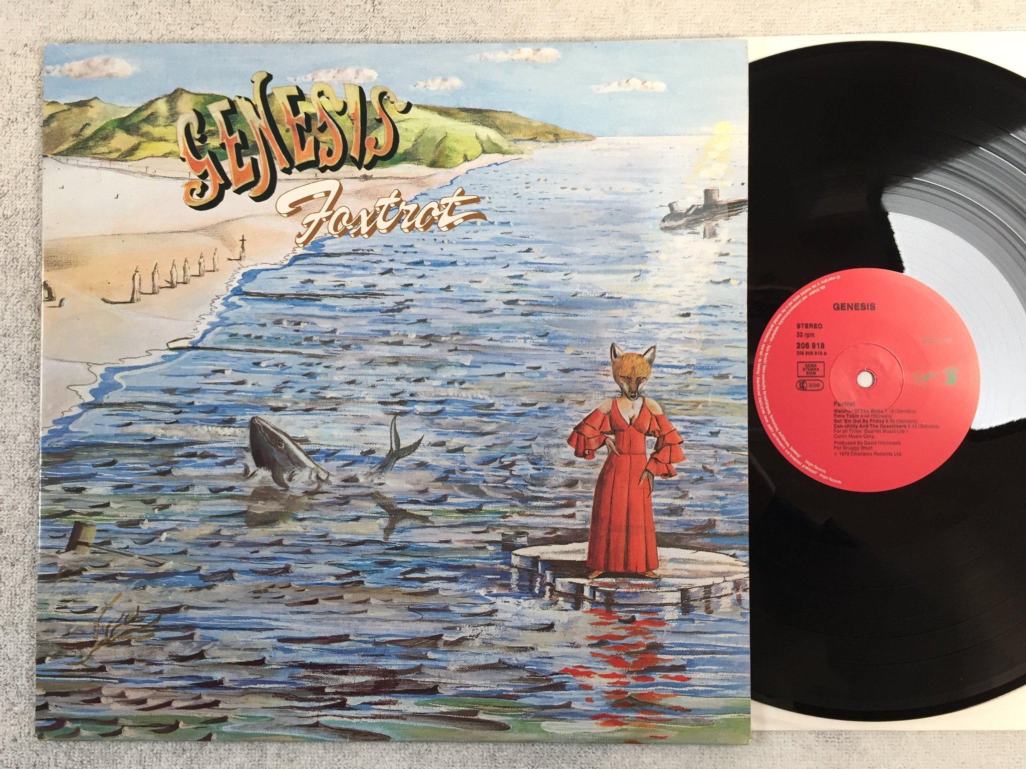 Omslagsbild för skivan GENESIS foxtrot LP re Hol VIRGIN 206 918