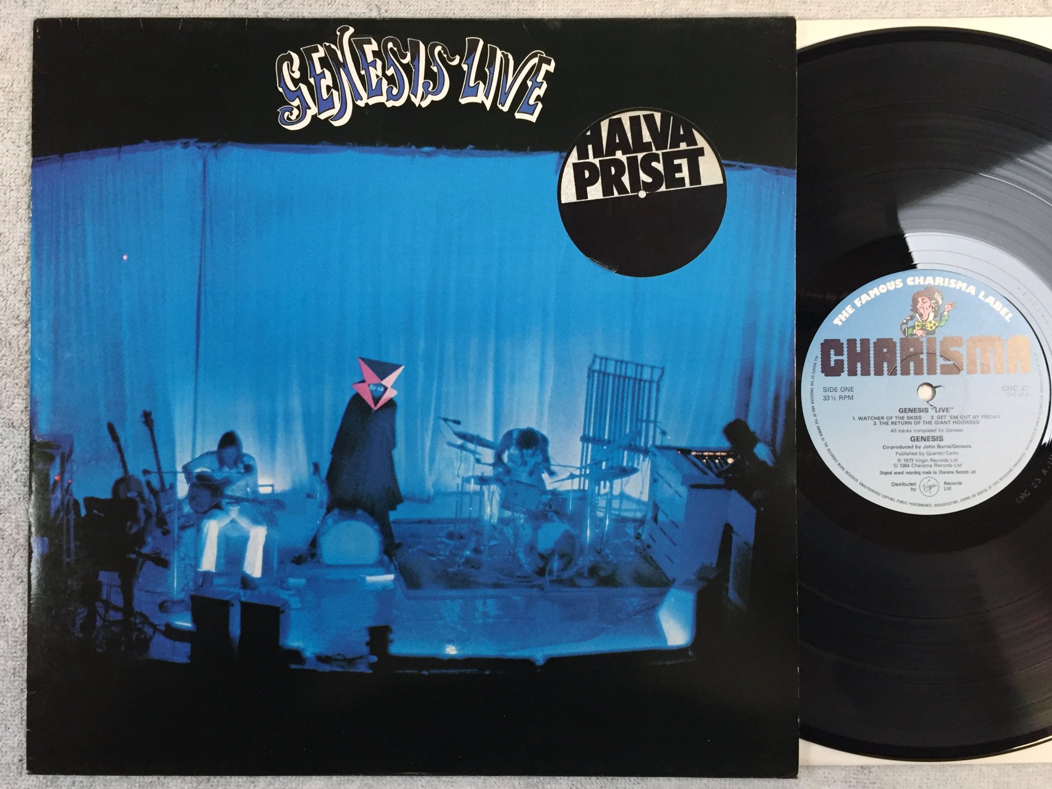 Omslagsbild för skivan GENESIS live LP re -73/84 CHARISMA CHC 23
