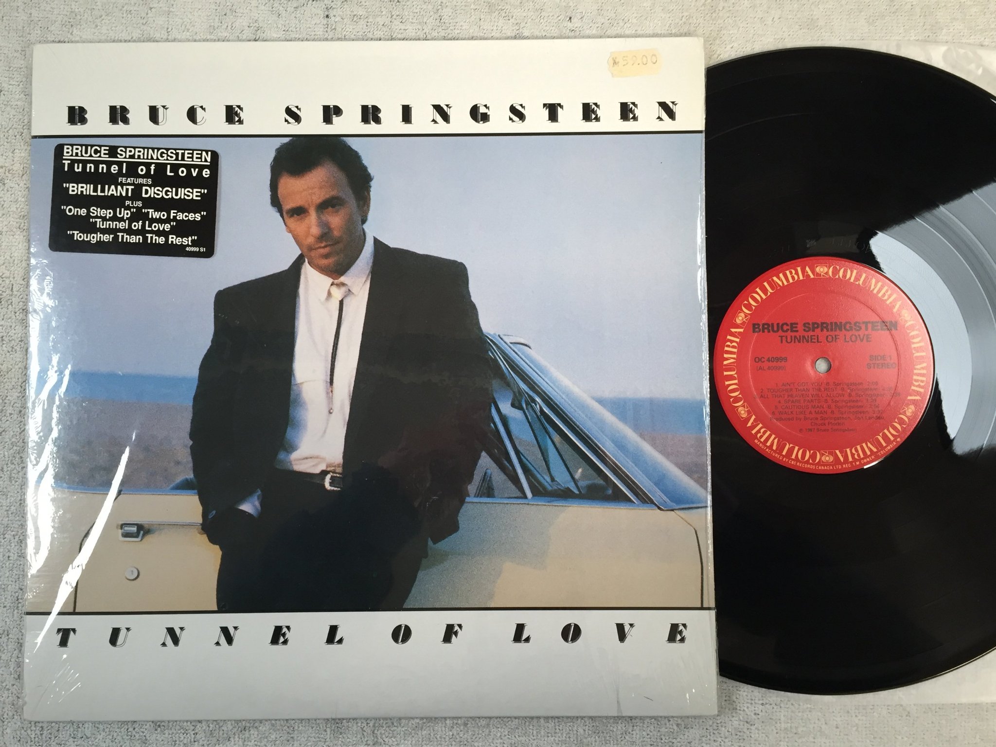 Omslagsbild för skivan BRUCE SPRINGSTEEN tunnel of love LP -87 Can COLUMBIA OC 40999