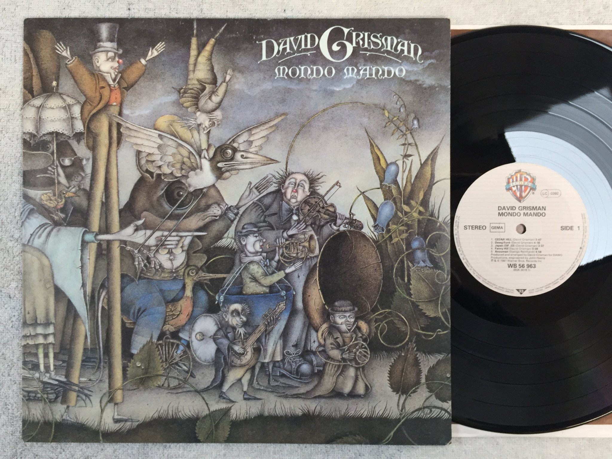 Omslagsbild för skivan DAVID GRISMAN mondo mando LP -81 Ger WARNER WB 56963