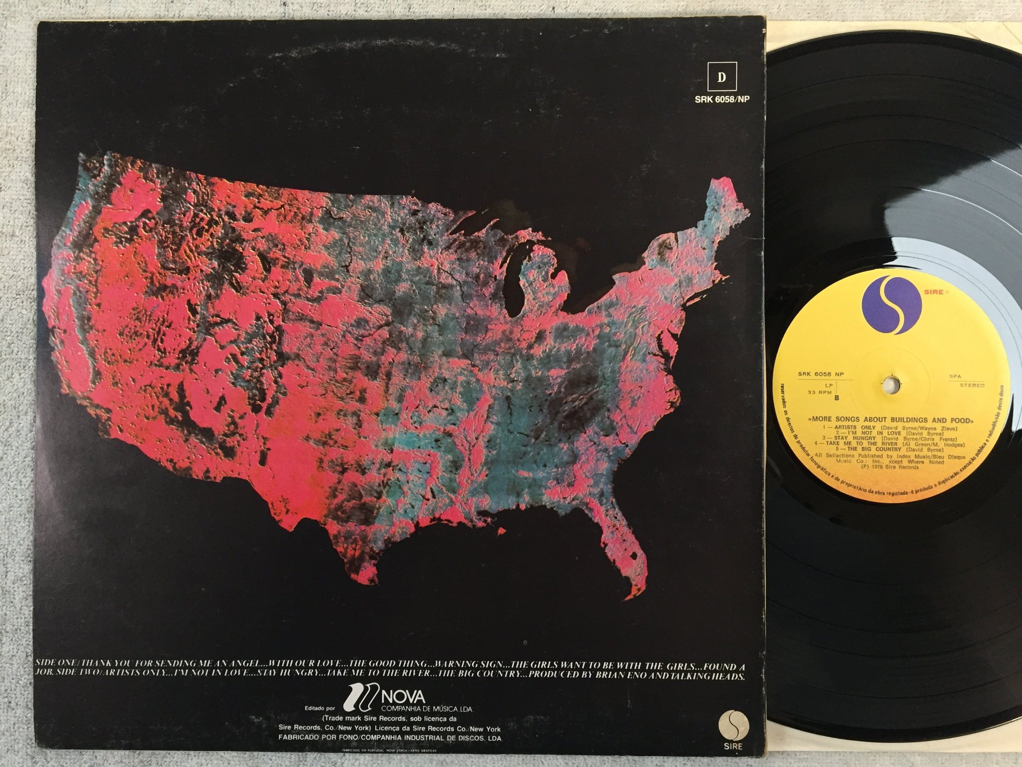 Omslagsbild för skivan TALKING HEADS more songs about ... LP -78 Portugal SIRE SRK 6058 NP