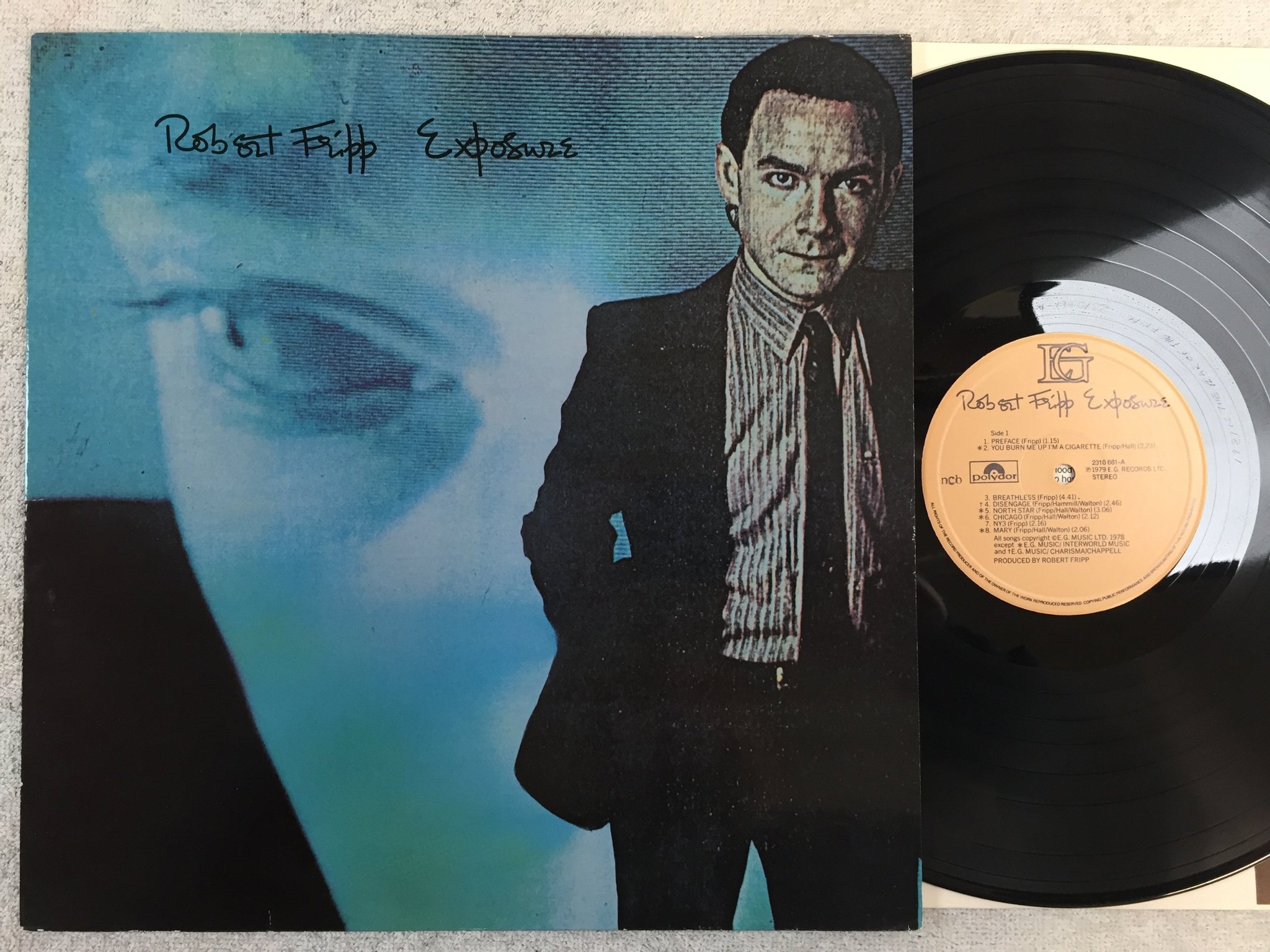 Omslagsbild för skivan ROBERT FRIPP exposure LP -79 ncb E.G. RECORDS 2310 661