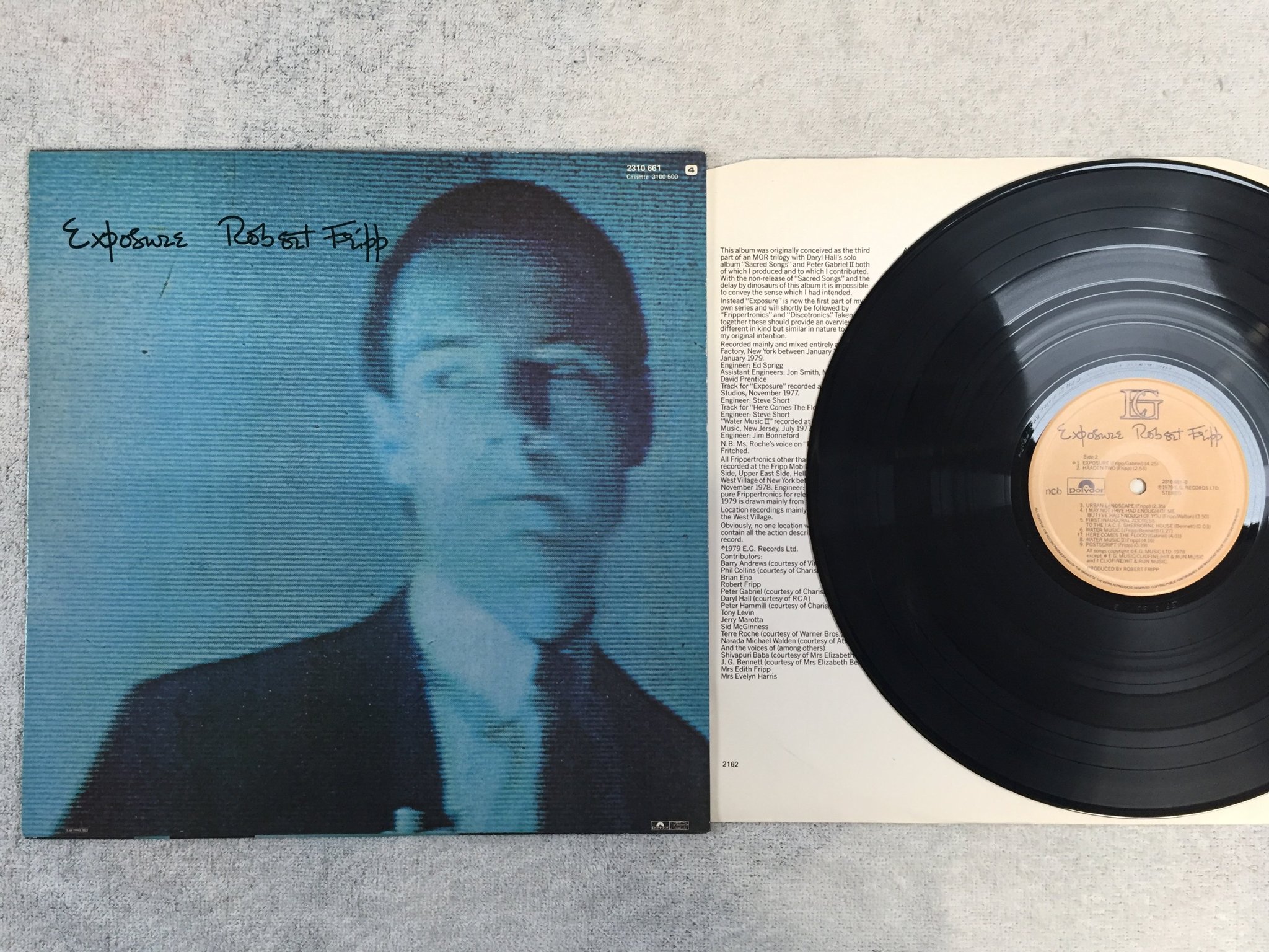 Omslagsbild för skivan ROBERT FRIPP exposure LP -79 ncb E.G. RECORDS 2310 661