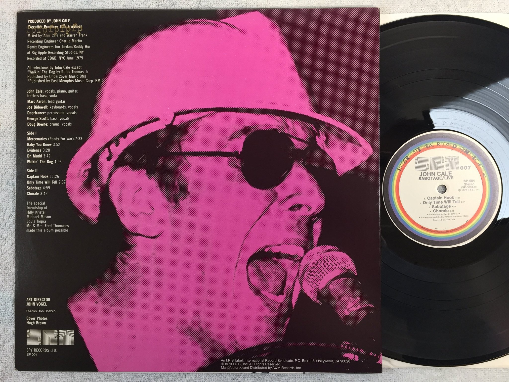 Omslagsbild för skivan JOHN CALE sabotage / live LP -79 US SPY RECORDS SP 004