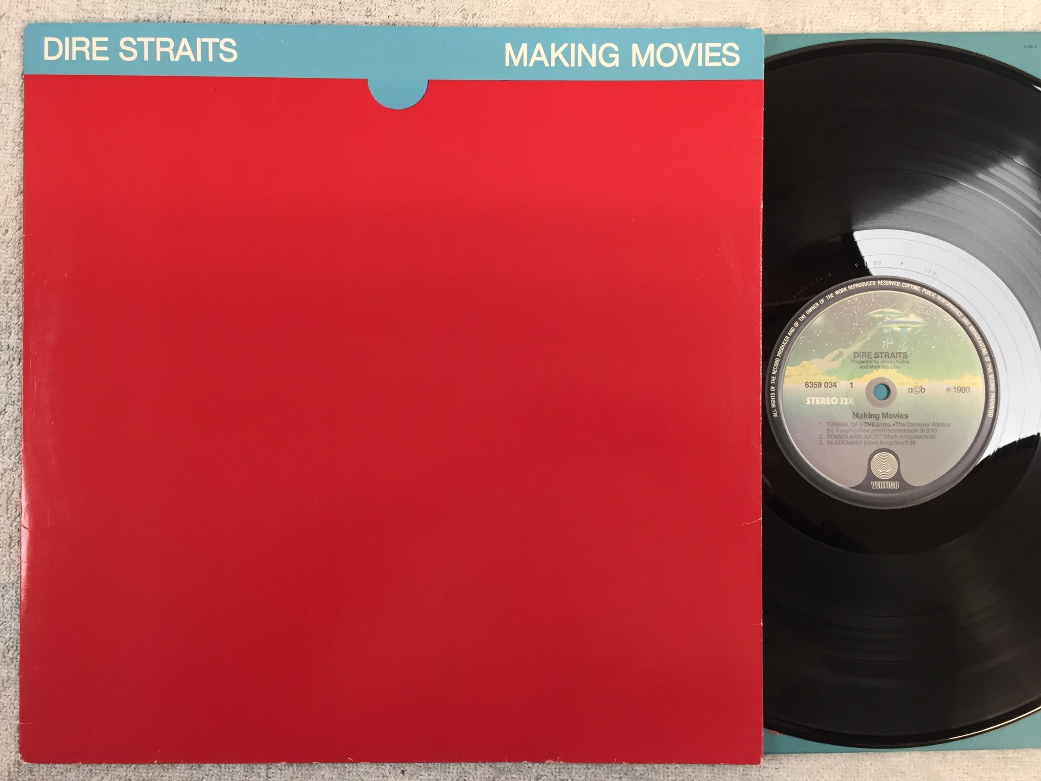 Omslagsbild för skivan DIRE STRAITS making movies LP -80 ncb VERTIGO 6359034