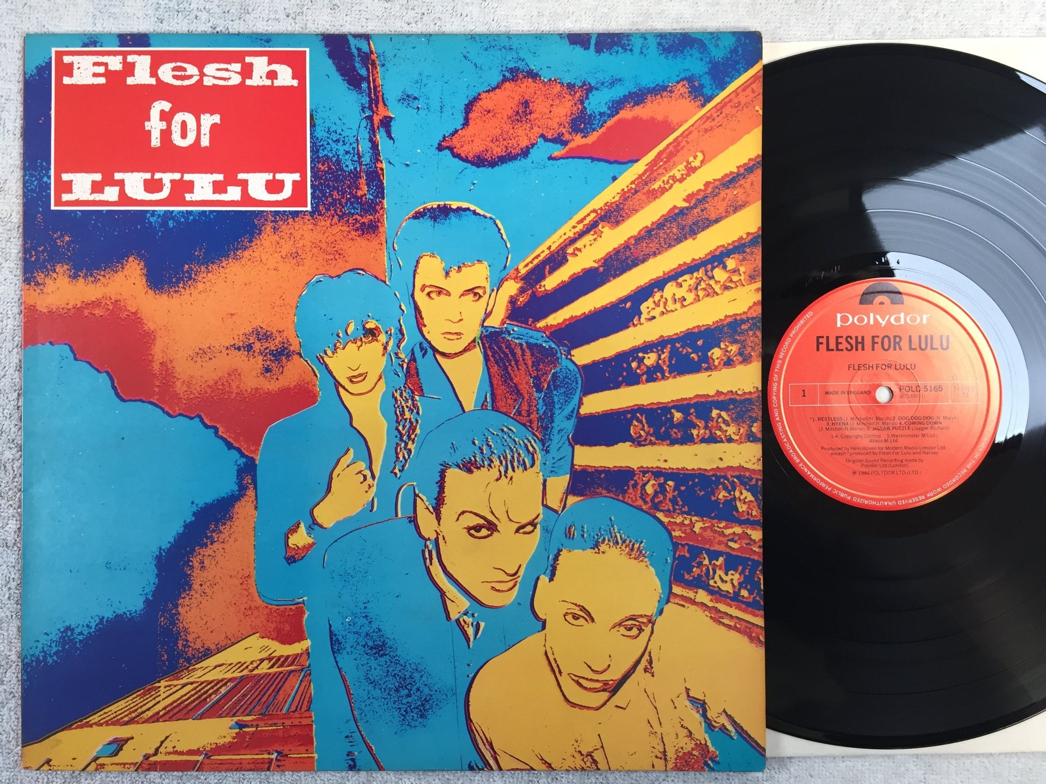Omslagsbild för skivan FLESH FOR LULU s/tt LP -84 UK POLYDOR POLD 5165