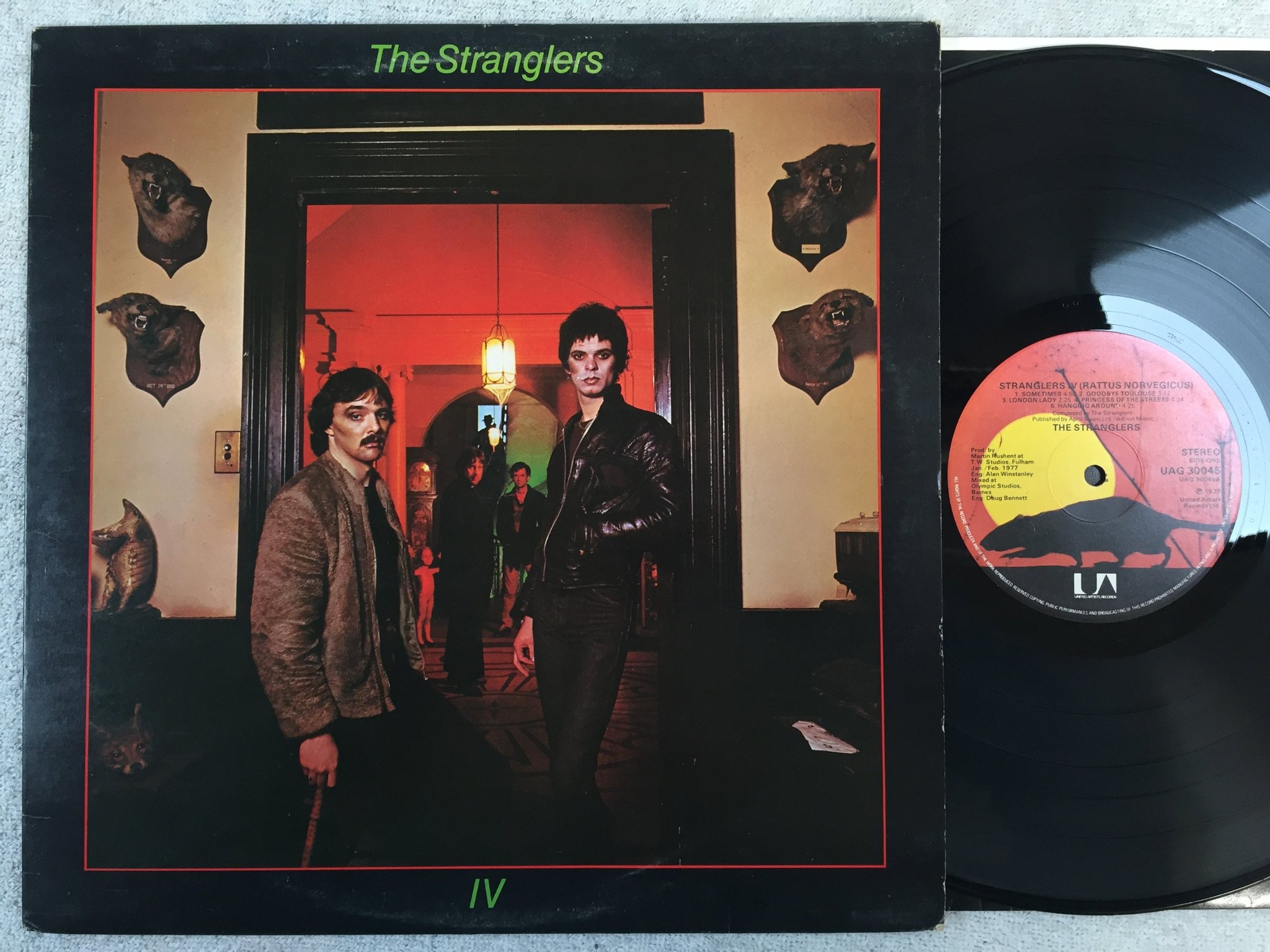 Omslagsbild för skivan THE STRANGLERS IV (rattus norvegicus) LP -77 UK UNITED ARTISTS UAG 30045