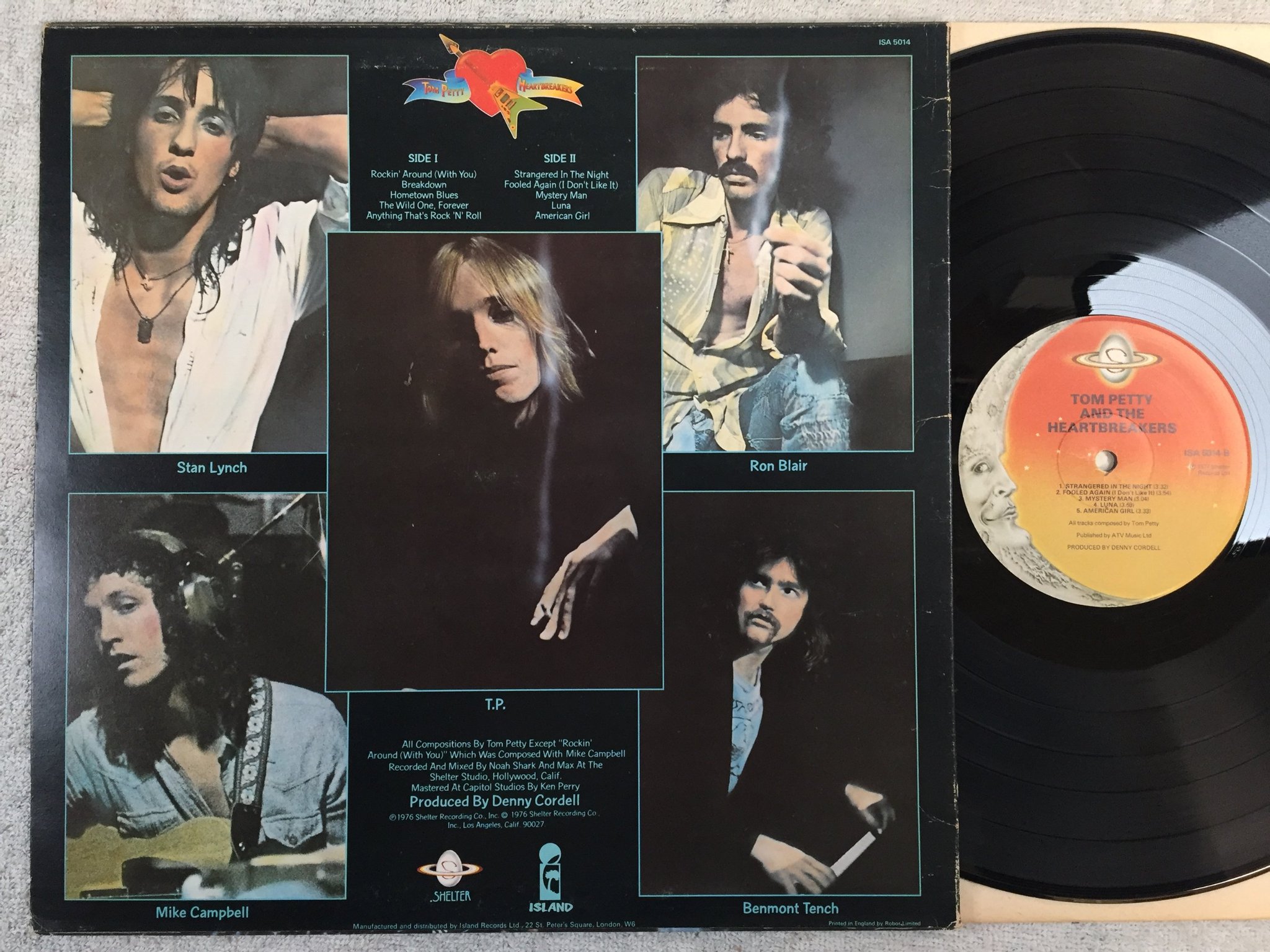Omslagsbild för skivan TOM PETTY & THE HEARTBREAKERS s/t LP -77 UK SHELTER ISA 5014
