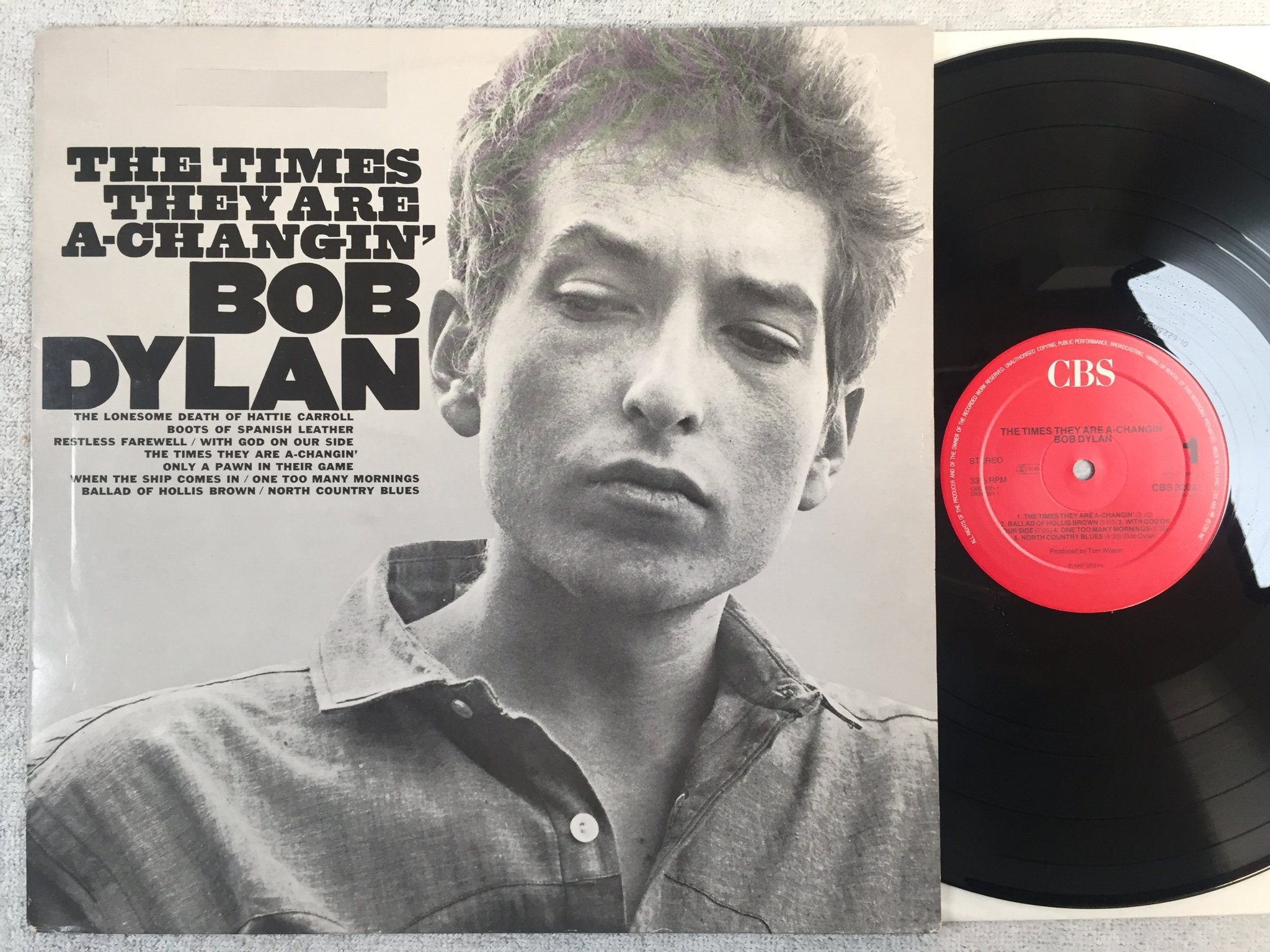 Omslagsbild för skivan BOB DYLAN the times they are a-changin LP re Hol CBS 32021