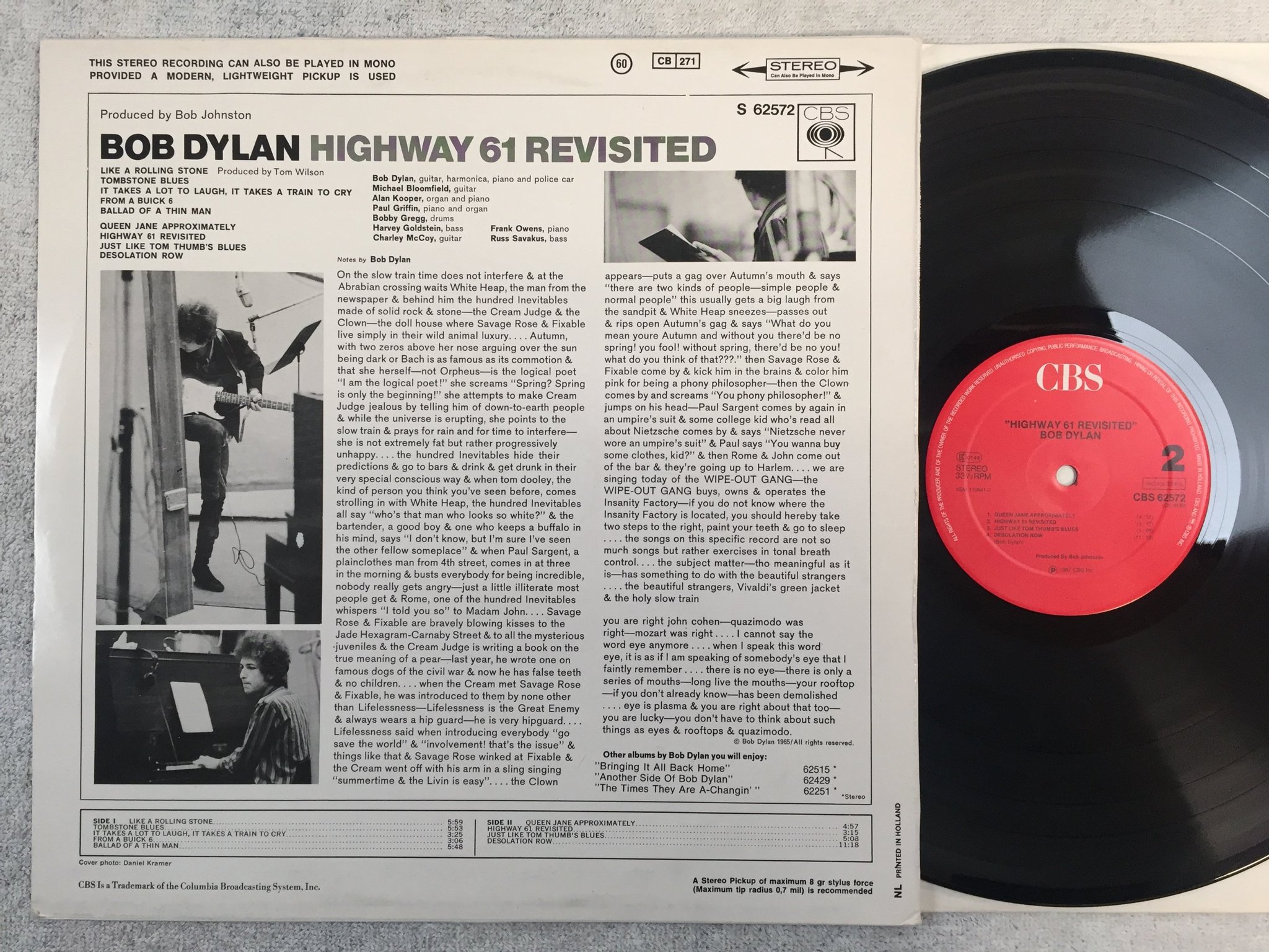 Omslagsbild för skivan BOB DYLAN highway 61 revisited LP re Hol CBS 62572