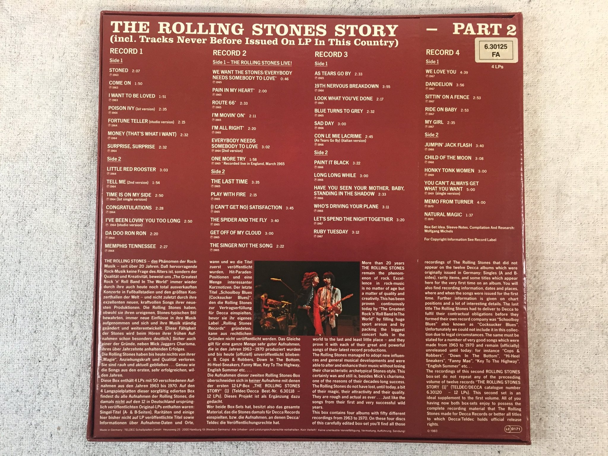 Omslagsbild för skivan The Rolling Stones Story - Part 2 4xLP box -83 Ger DECCA 630125 FA ?