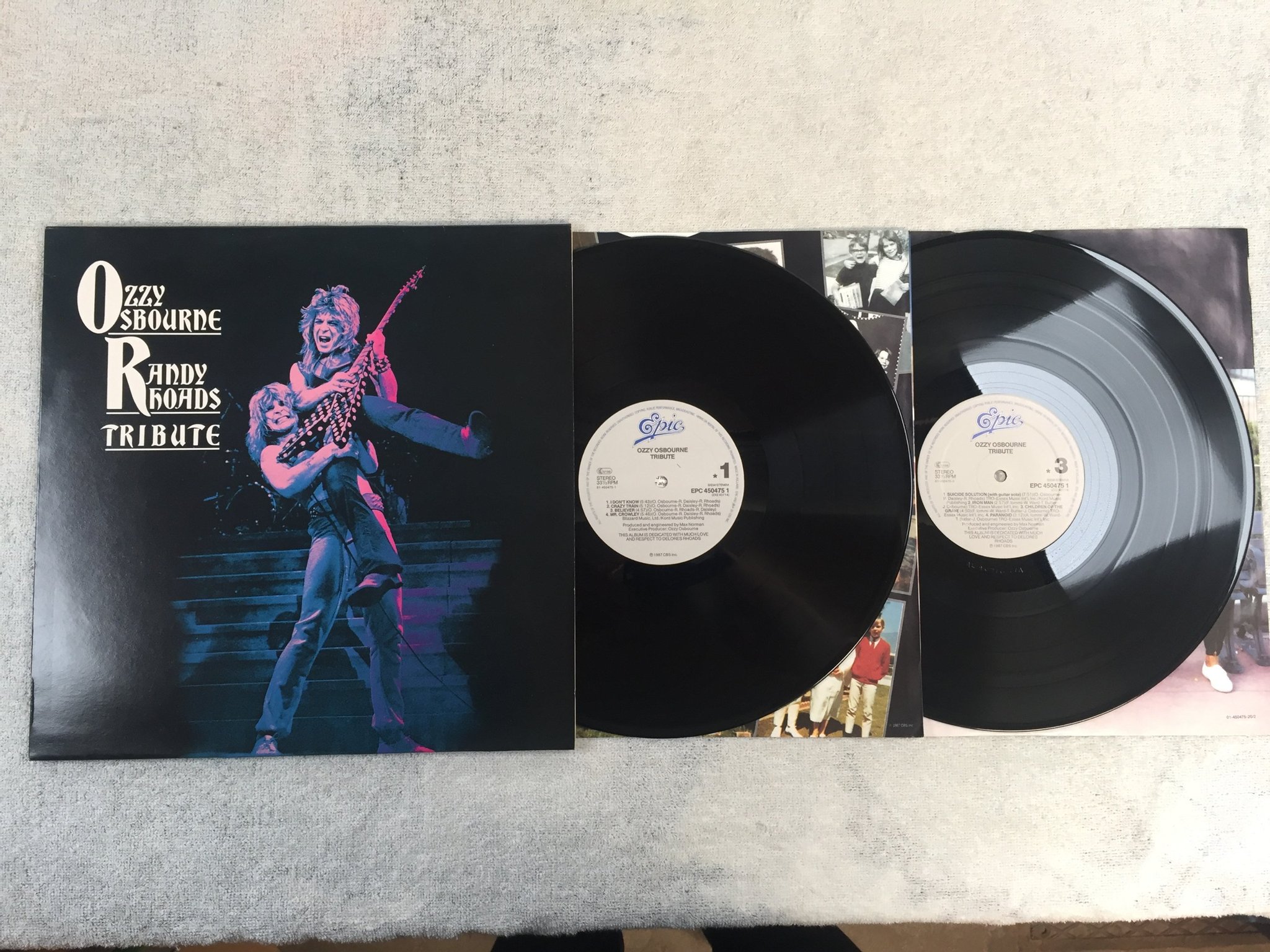 Omslagsbild för skivan OZZY OSBOURNE / RANDY RHOADS tribute 2xLP -87 EPIC EPC 450475 1