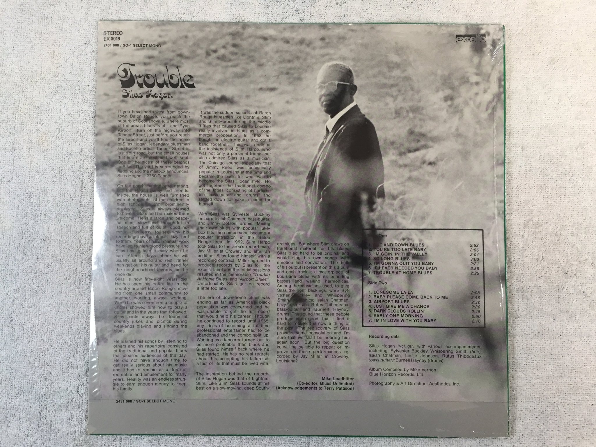 Omslagsbild för skivan SILAS HOGAN trouble LP re US EXCELLO EX 8019 STILL SEALED