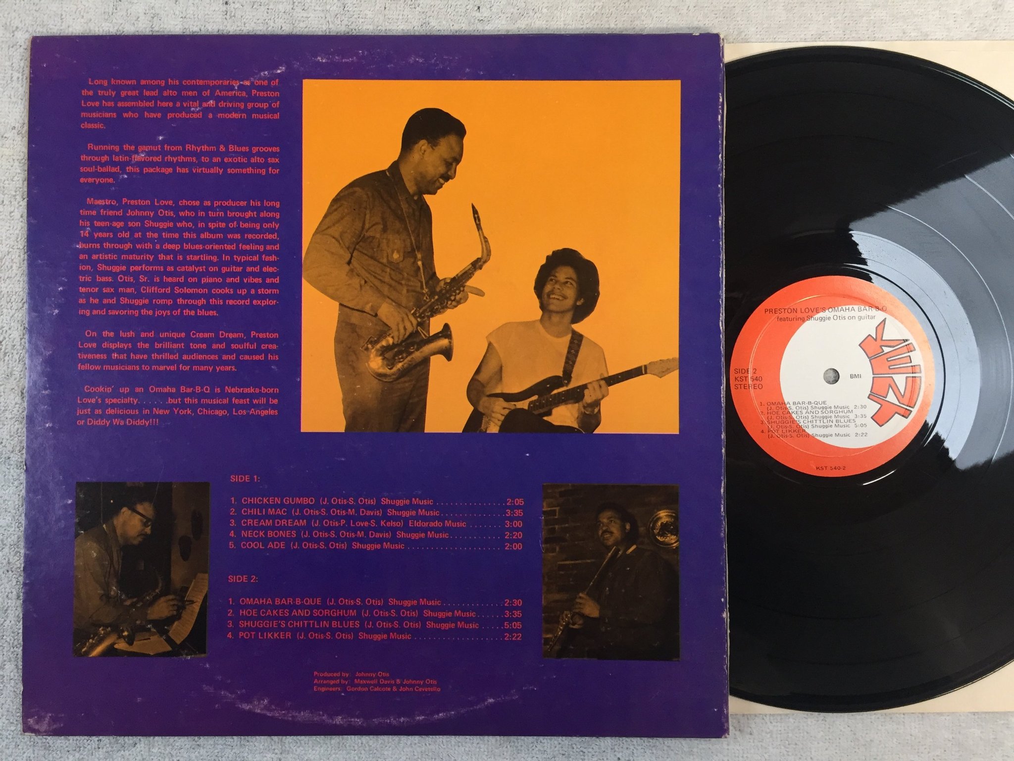 Omslagsbild för skivan PRESTON LOVE's Omaha Bar-B-Q feat SHUGGIE OTIS LP -70 US KENT KST 540 