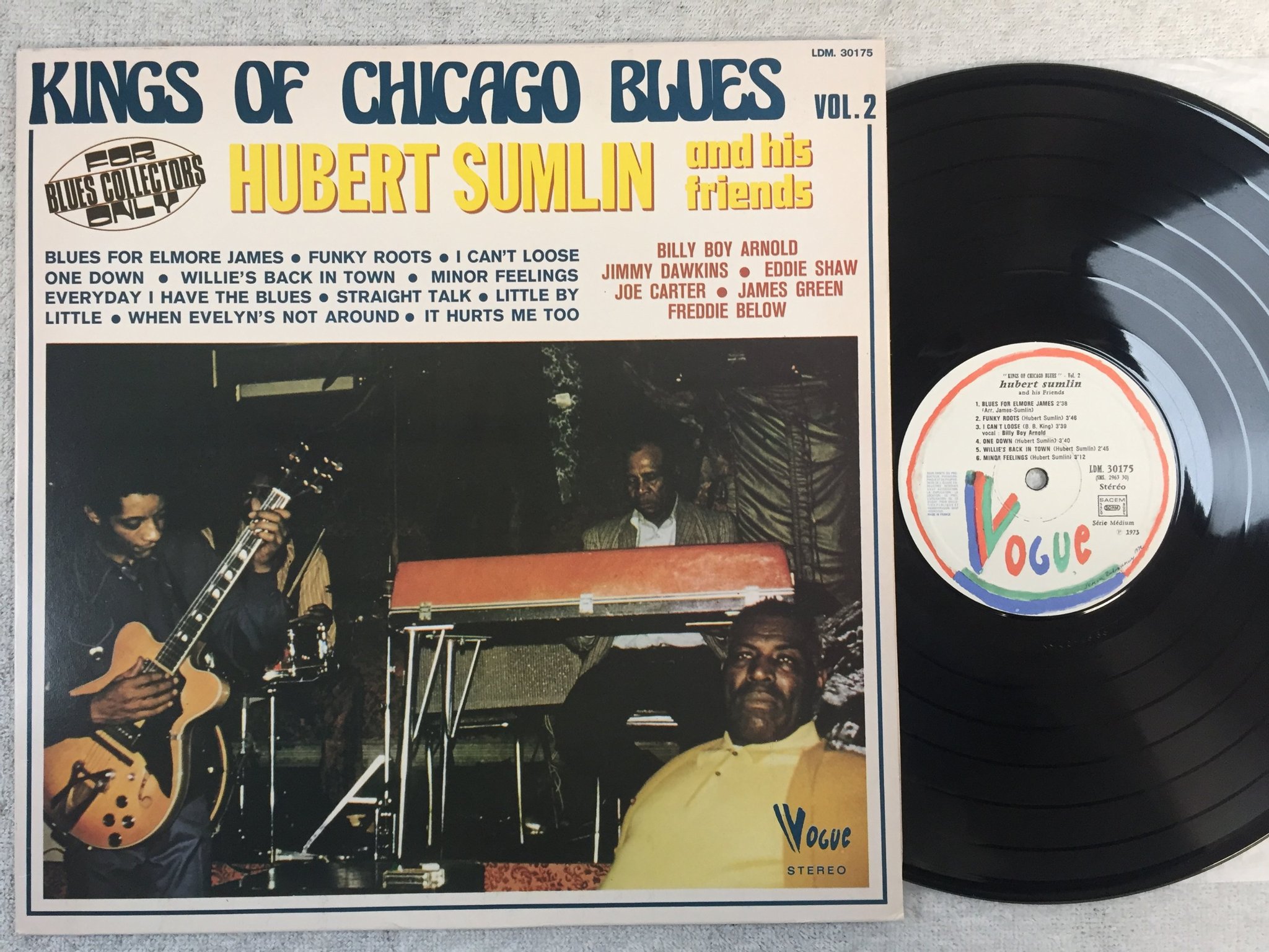 Omslagsbild för skivan HUBERT SUMLIN kings of Chicago blues vol 2 LP -73 Fra VOGUE LDM 30175