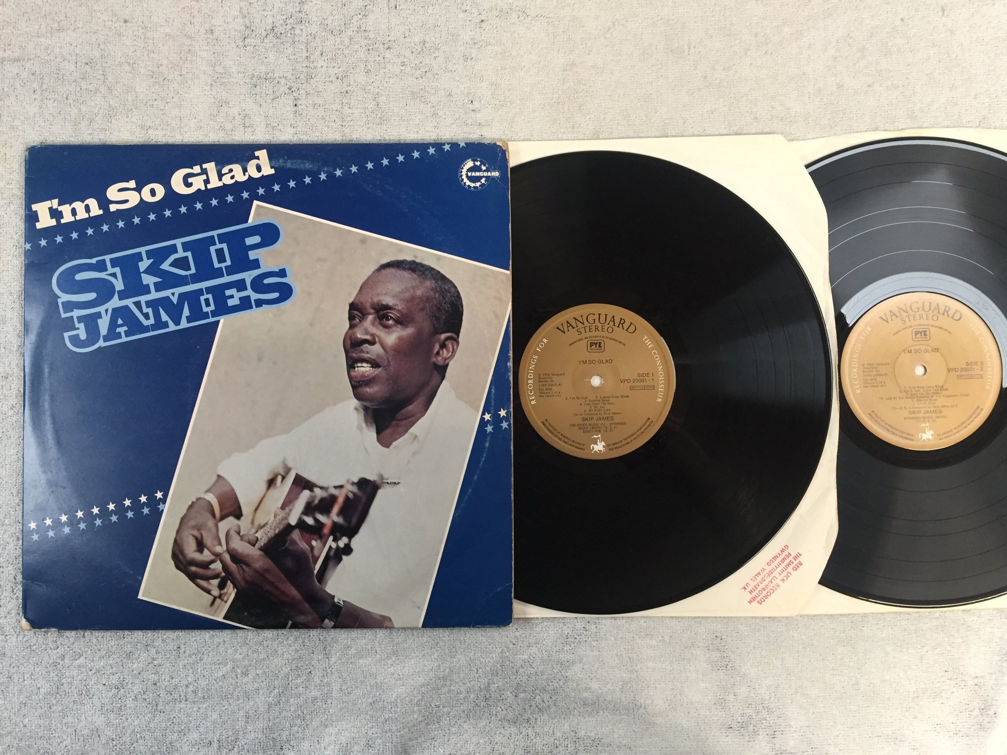 Omslagsbild för skivan SKIP JAMES I'm so glad 2xLP -66 UK VANGUARD VPD 20001-1