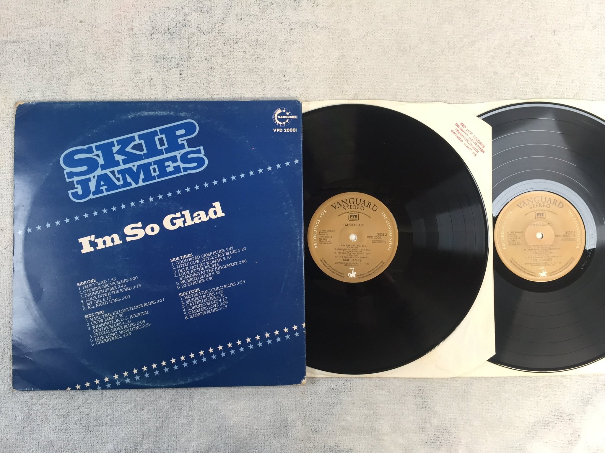 Omslagsbild för skivan SKIP JAMES I'm so glad 2xLP -66 UK VANGUARD VPD 20001-1