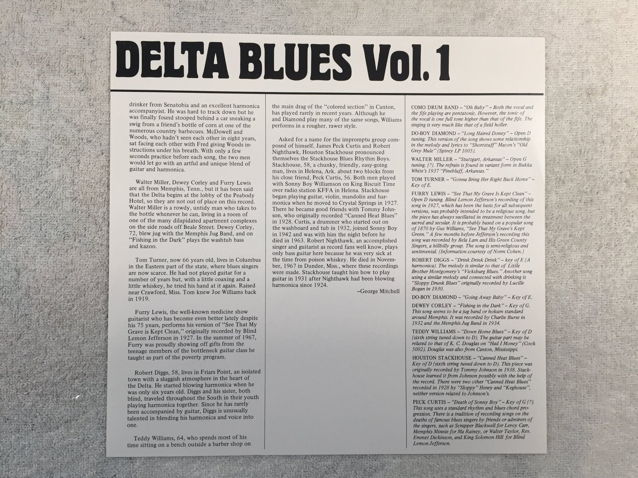 Omslagsbild för skivan V/A Mississippi Delta Blues Vol. 1 LP US ARHOOLIE 1041