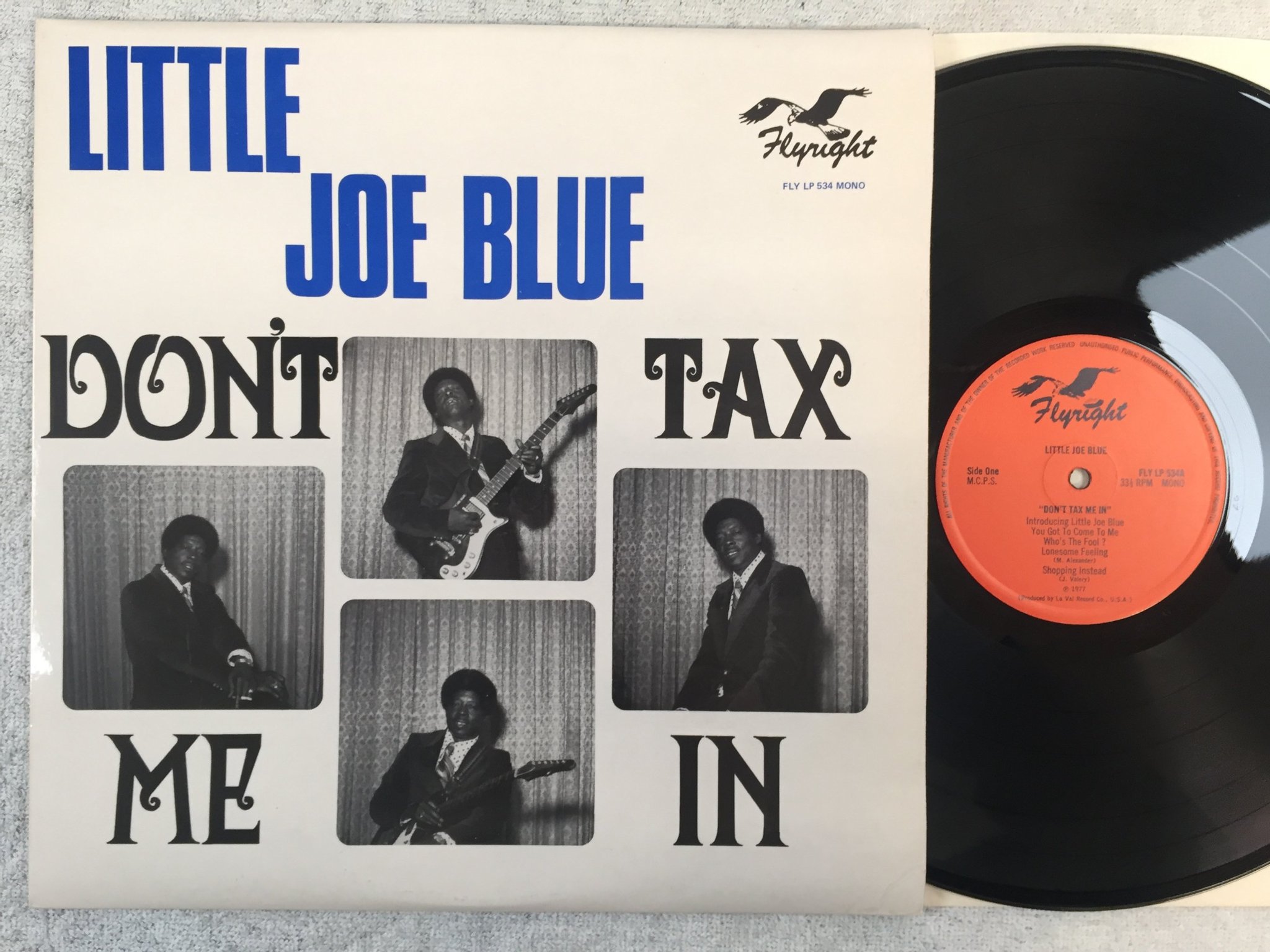 Omslagsbild för skivan LITTLE JOE BLUE don't tax me in LP -77 UK FLYRIGHT FLY LP 534