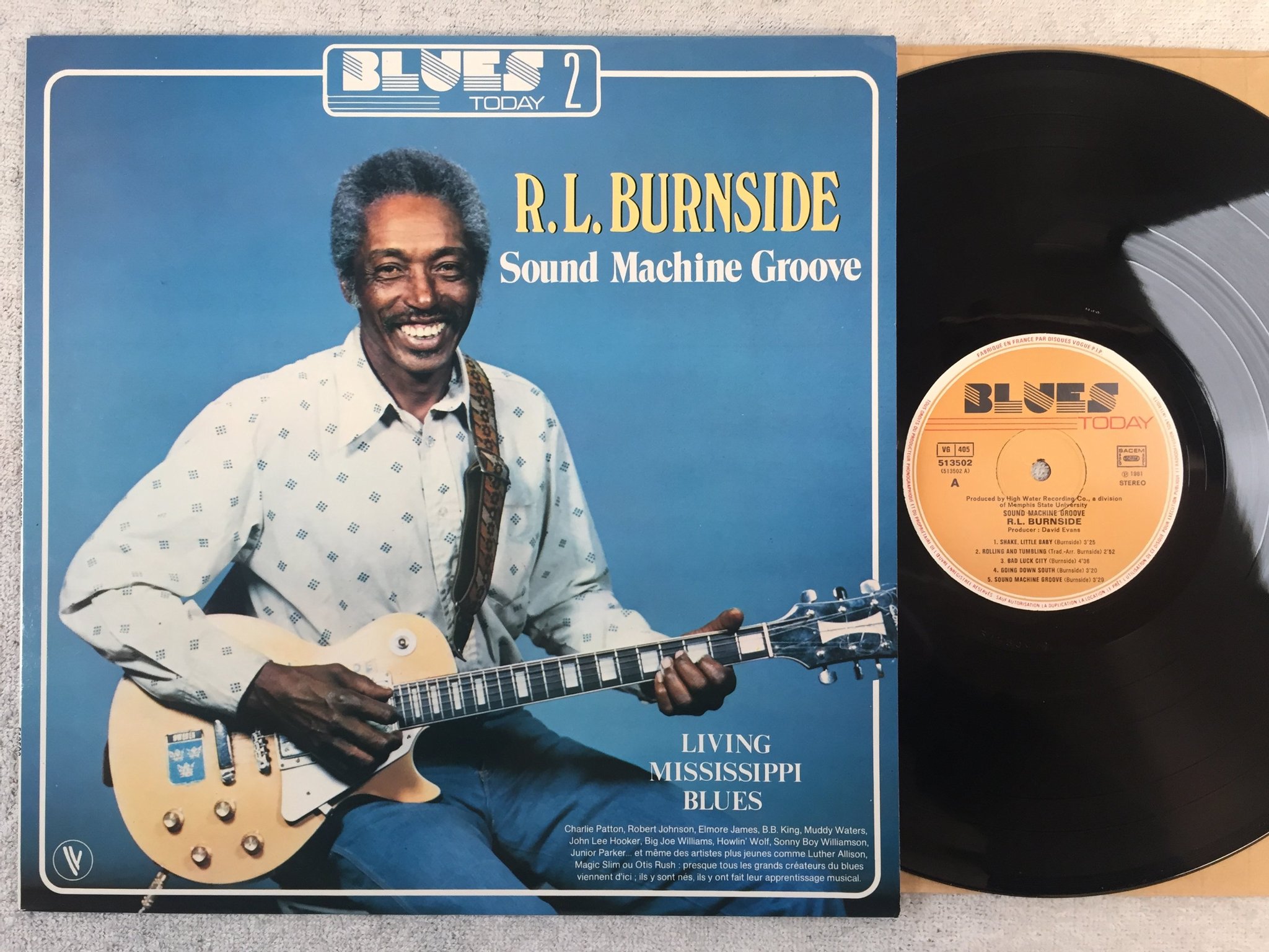 Omslagsbild för skivan R.L. BURNSIDE sound machine groove LP -81 Fra BLUES TODAY 513502 mega rare!!