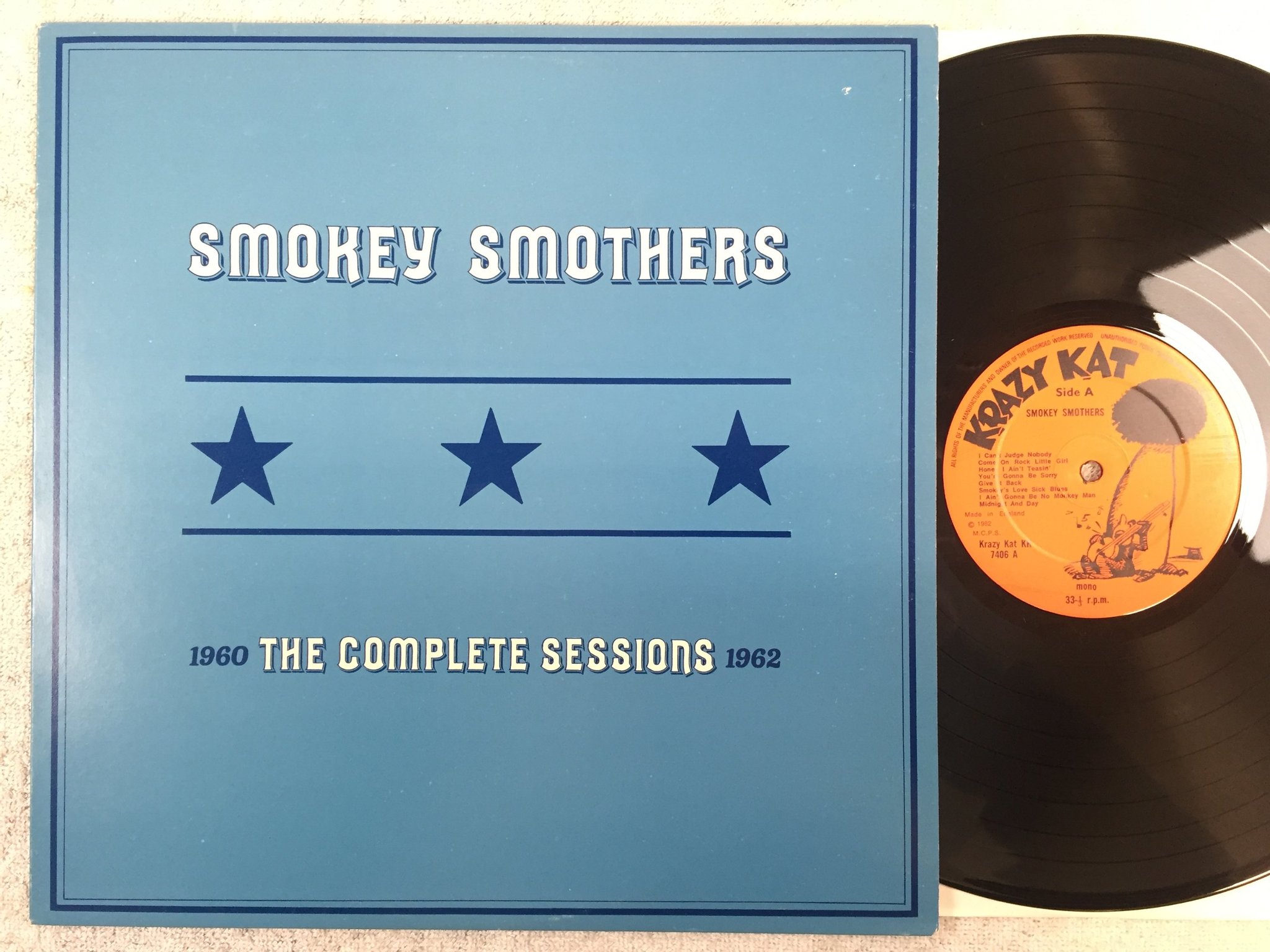 Omslagsbild för skivan SMOKEY SMOTHERS The Complete Sessions 1960-1962 LP -82 UK KRAZY KAT KK 7406