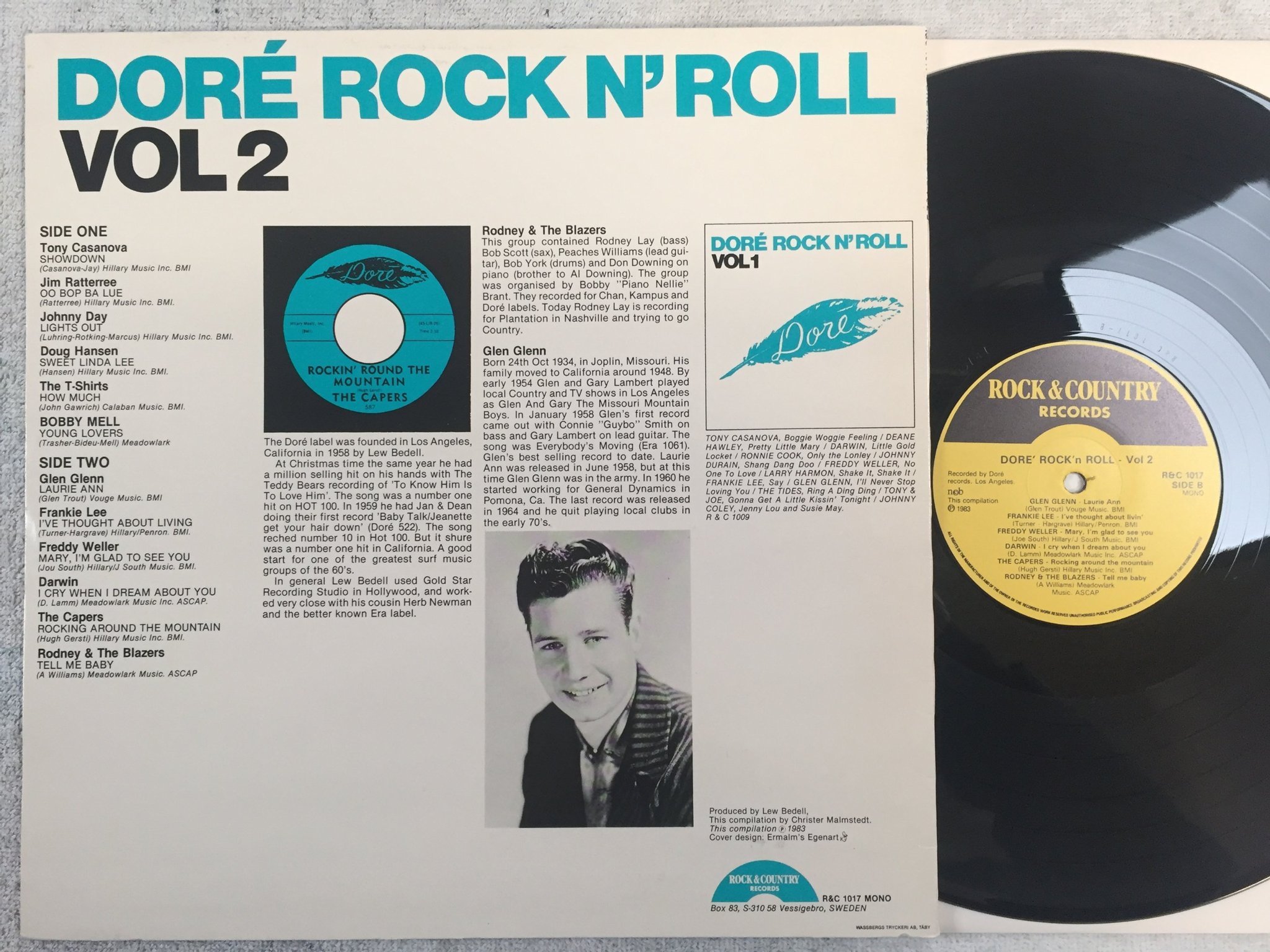 Omslagsbild för skivan V/A dore rock n roll vol 2 LP -83 Swe ROCK & COUNTRY R&C 1017