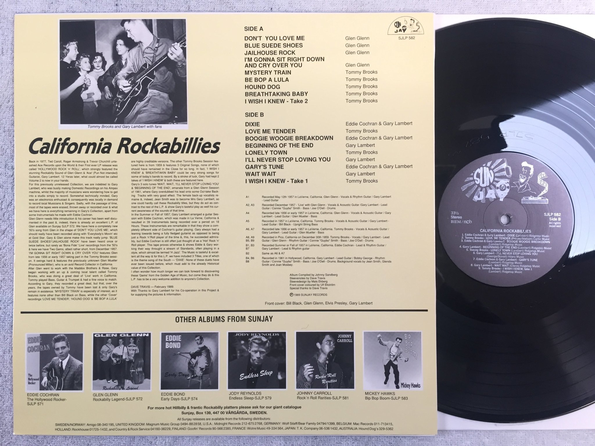 Omslagsbild för skivan V/A California rockabillies LP -89 Swe SUNJAY SJLP 582