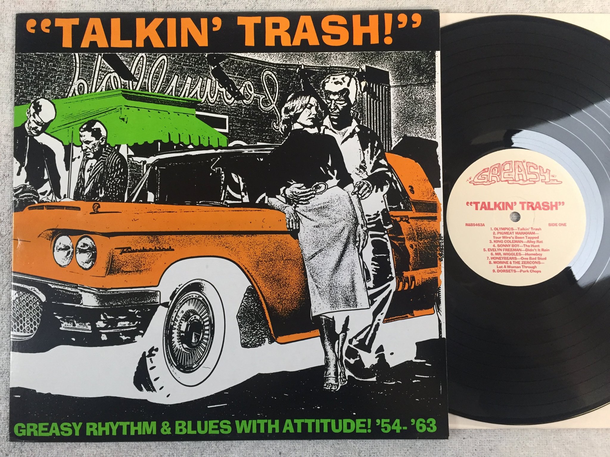 Omslagsbild för skivan V/A talking trash LP 	GREASY R&B 5463 rhythm & blues