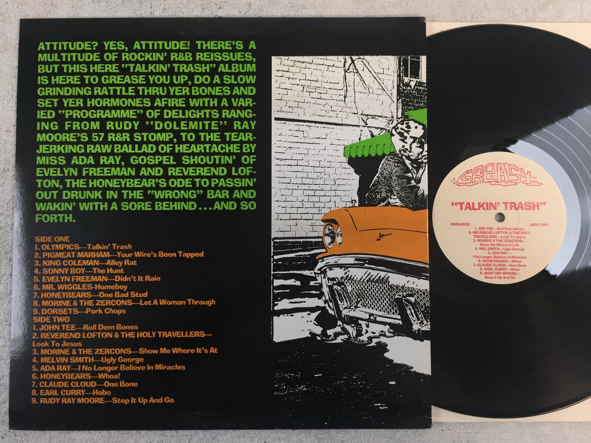 Omslagsbild för skivan V/A talking trash LP 	GREASY R&B 5463 rhythm & blues