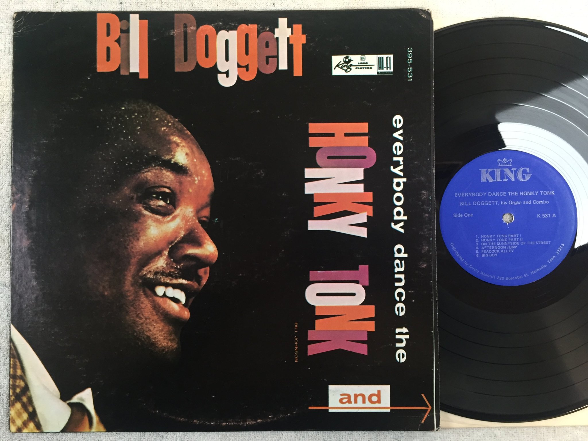 Omslagsbild för skivan BILL DOGGETT everybody dance the honky tonky LP re US KING K 531