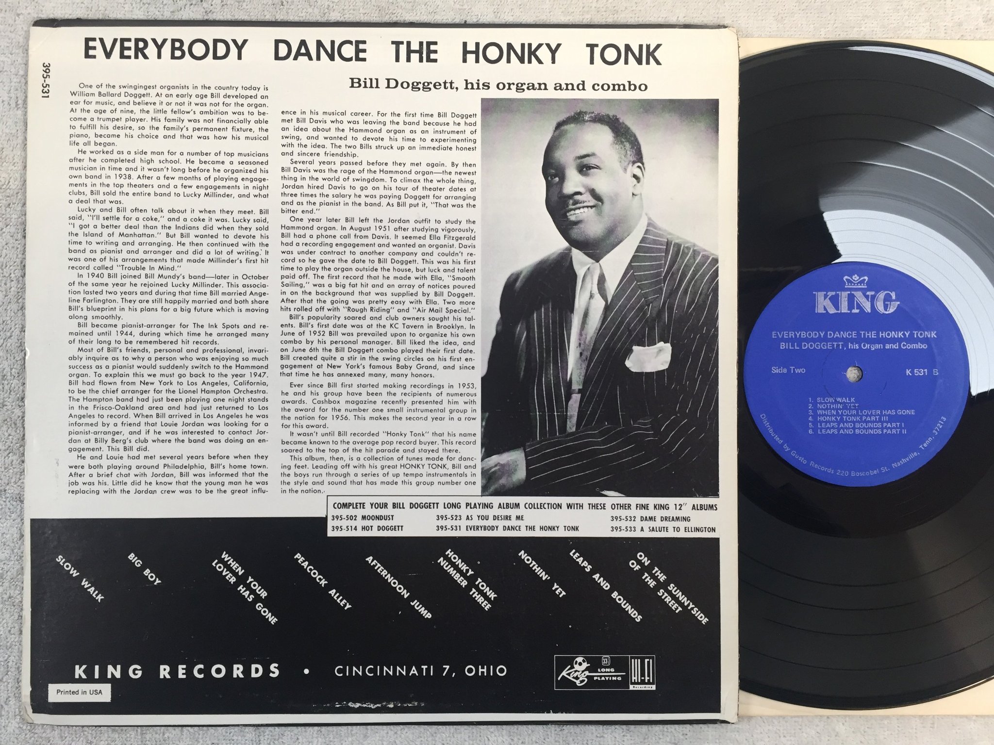 Omslagsbild för skivan BILL DOGGETT everybody dance the honky tonky LP re US KING K 531