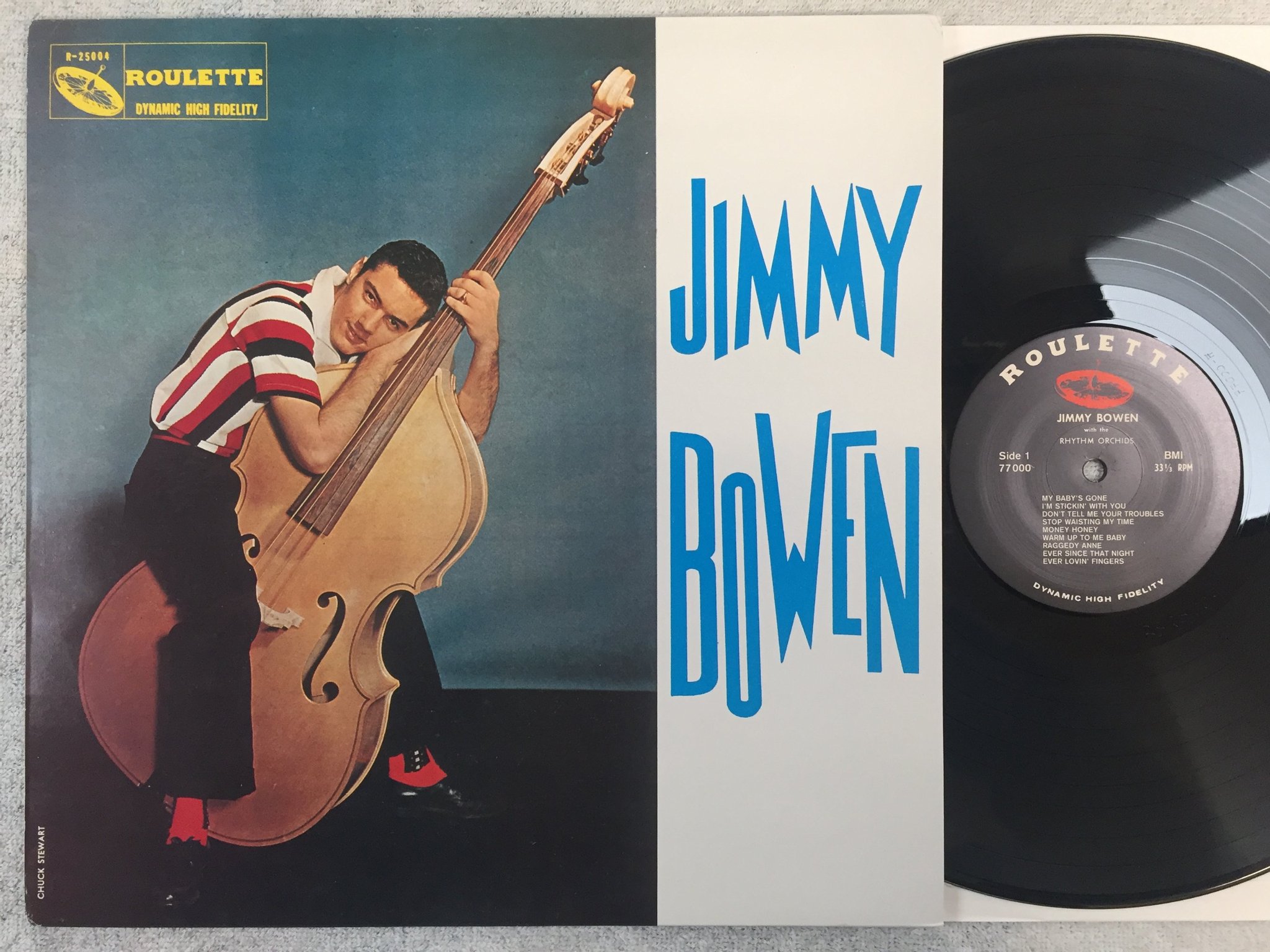 Omslagsbild för skivan JIMMY BOWEN with the Rhythm Orchids LP re ROULETTE 77000