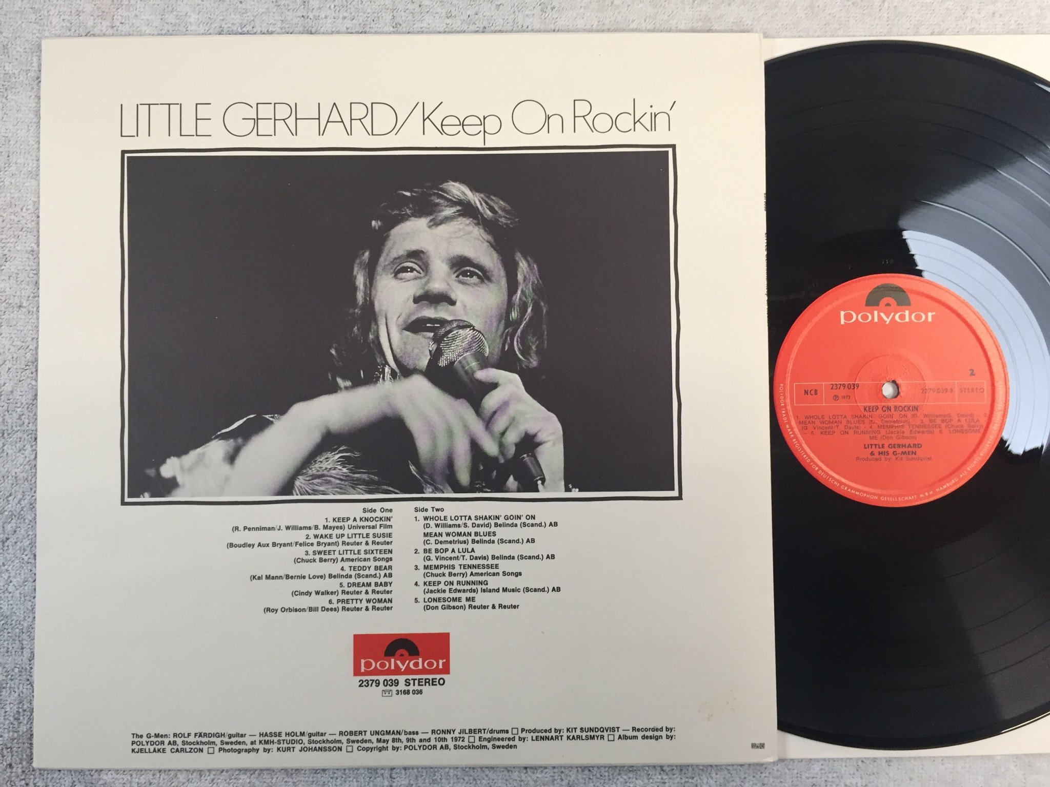 Omslagsbild för skivan LITTLE GERHARD & HIS G-MEN keep on rockin LP -72 ncb POLYDOR 2379039