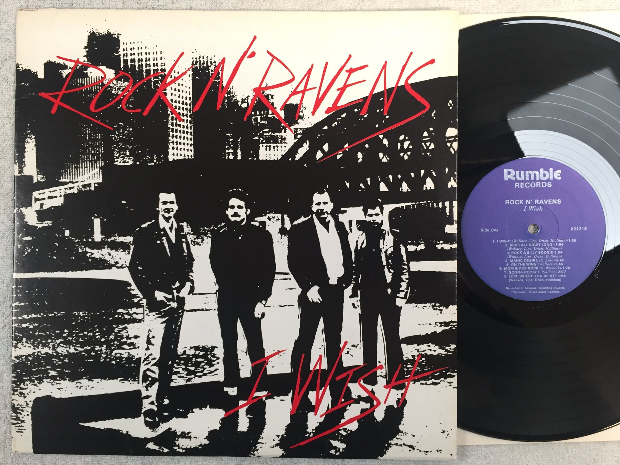 Omslagsbild för skivan ROCK N RAVENS I wish LP -83 US rumble 821128