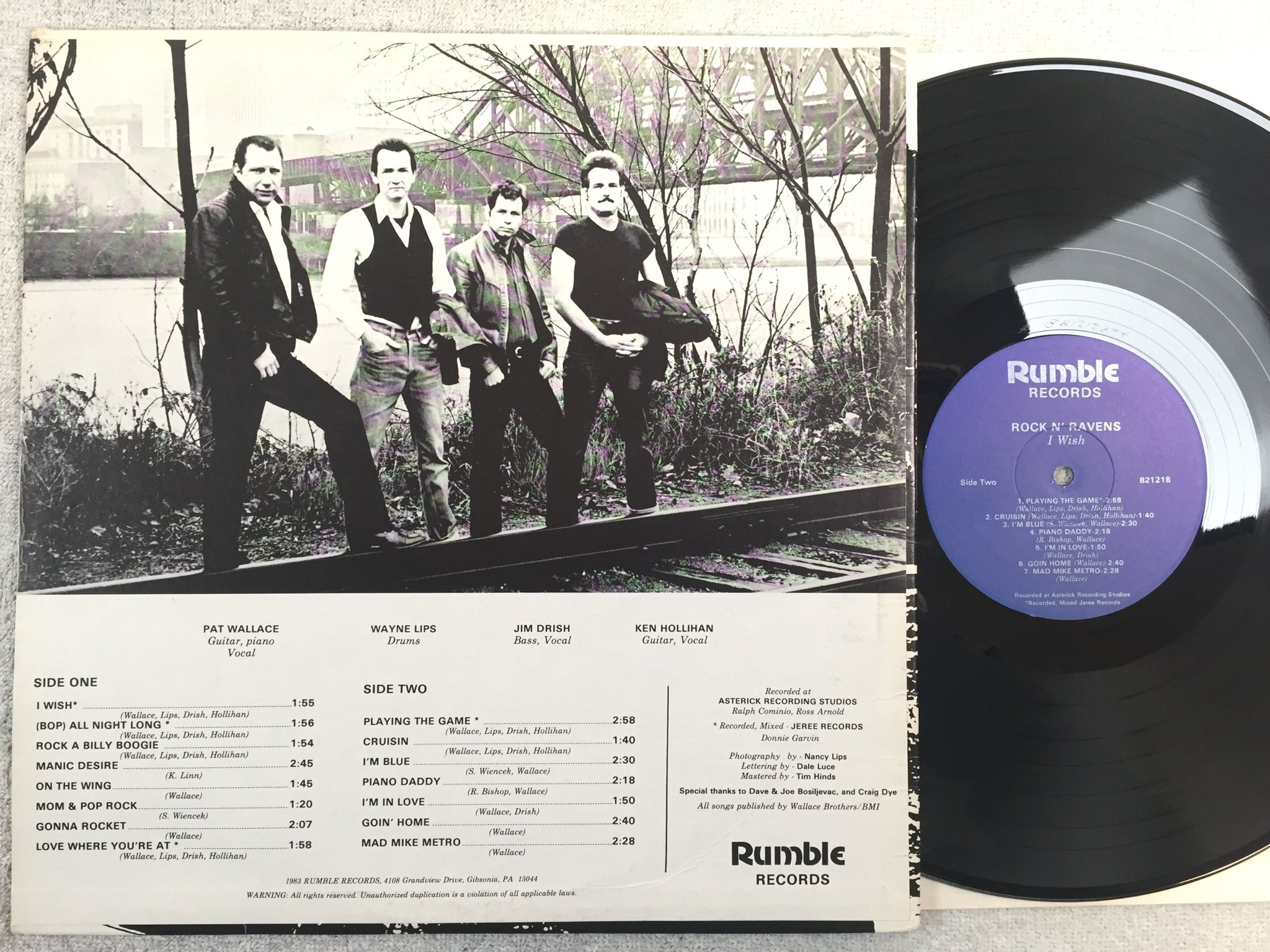 Omslagsbild för skivan ROCK N RAVENS I wish LP -83 US rumble 821128