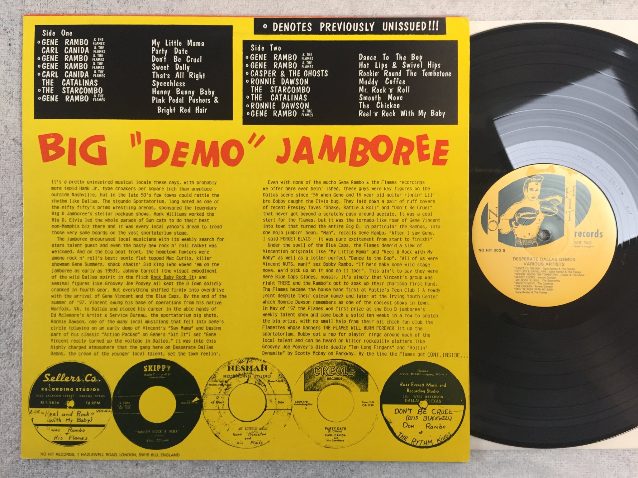 Omslagsbild för skivan V/A desperate dallas demos LP UK NO HIT RECORDS 003