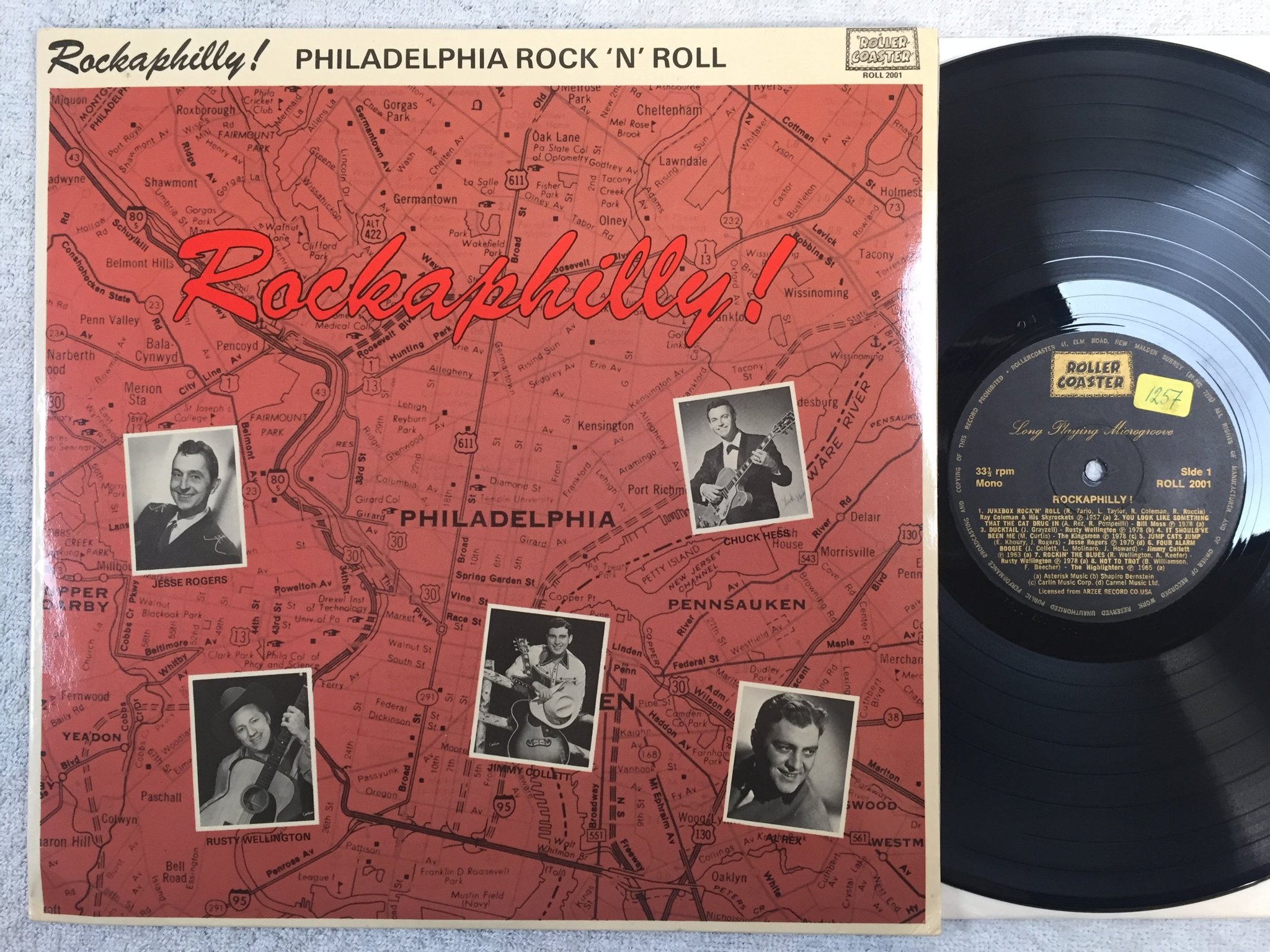 Omslagsbild för skivan V/A rockaphilly LP -78 UK ROLLERCOASTER ROLL 2001