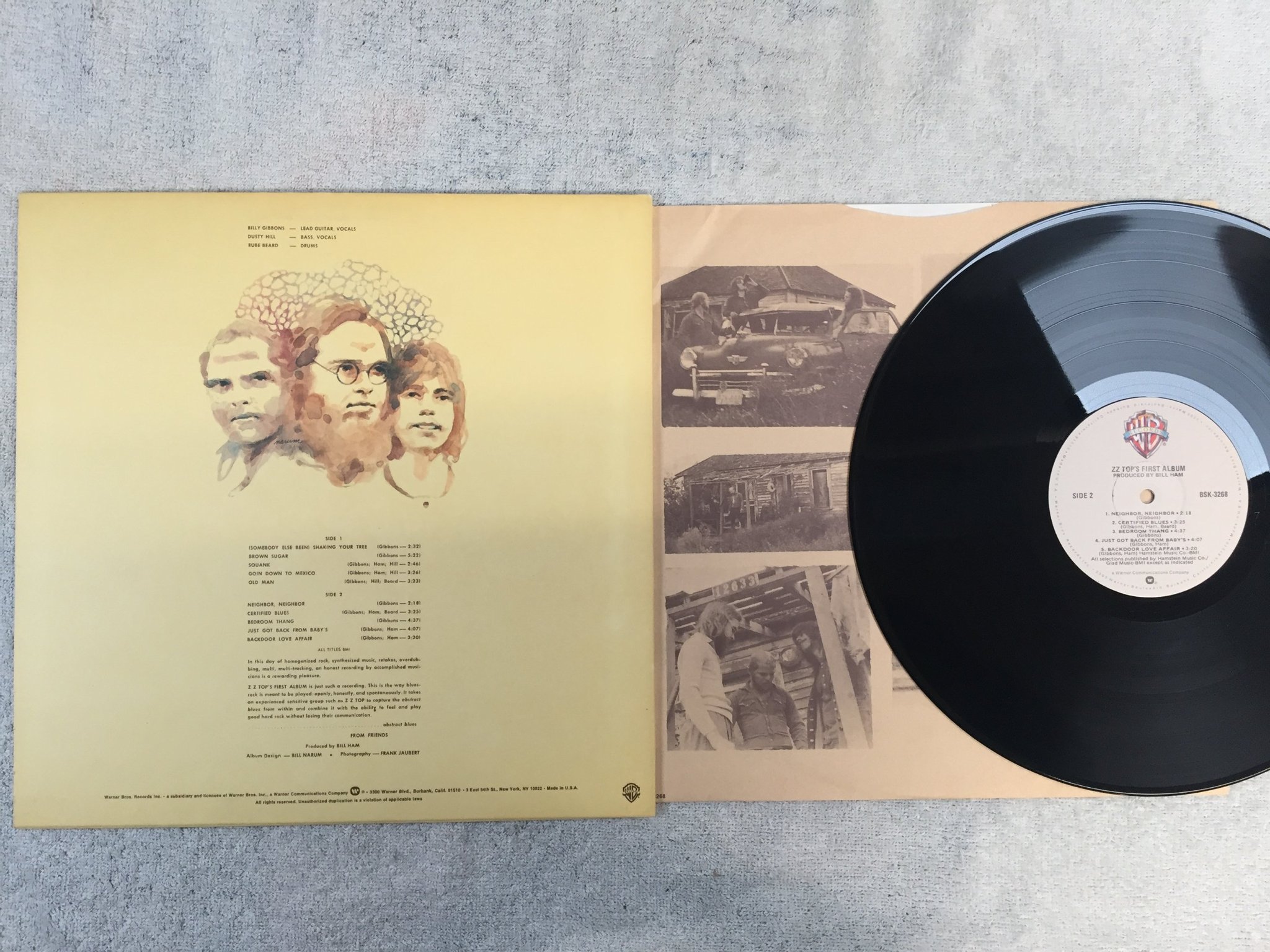 Omslagsbild för skivan ZZ TOP first album LP US WARNER BROS BSK-3268