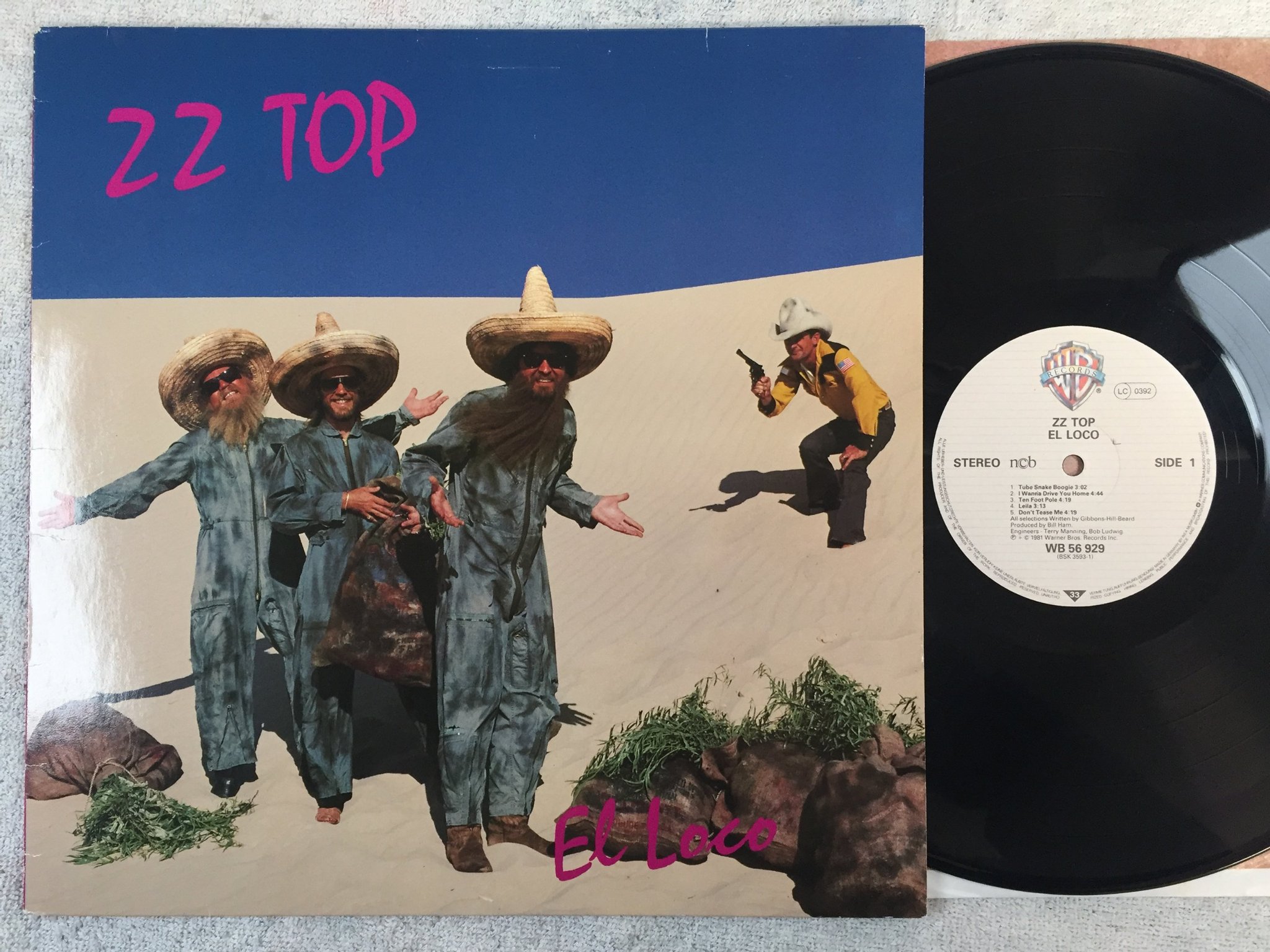 Omslagsbild för skivan ZZ TOP el loco LP -81 ncb WARNER BROS WB 56929