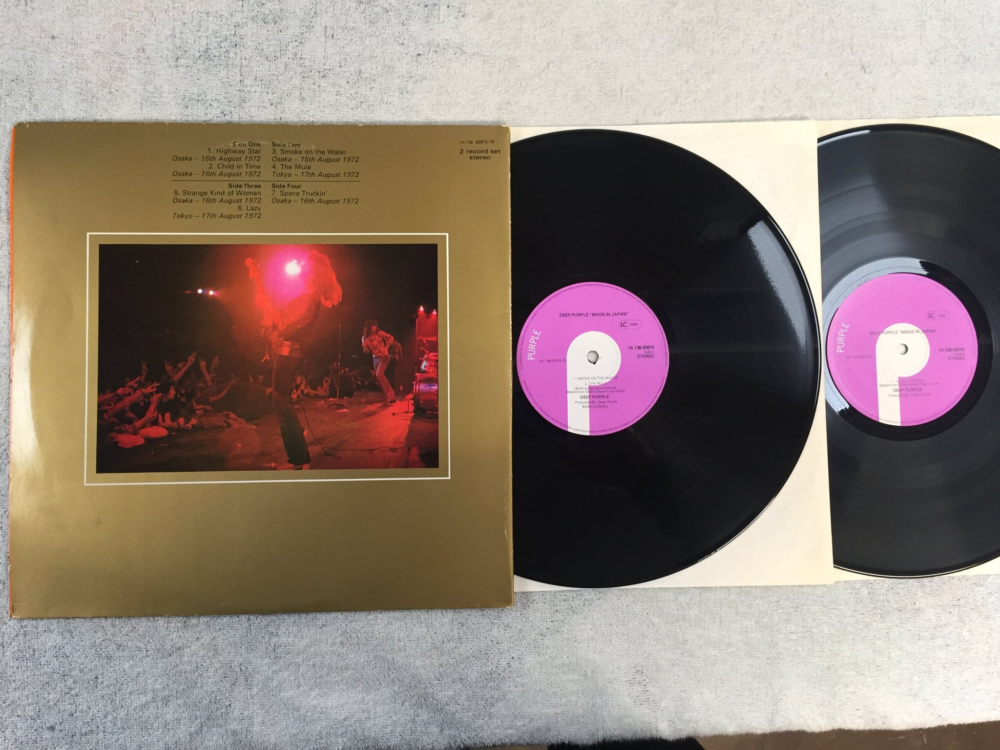 Omslagsbild för skivan DEEP PURPLE made in Japan 2xLP -re PURPLE 1A 138-93916