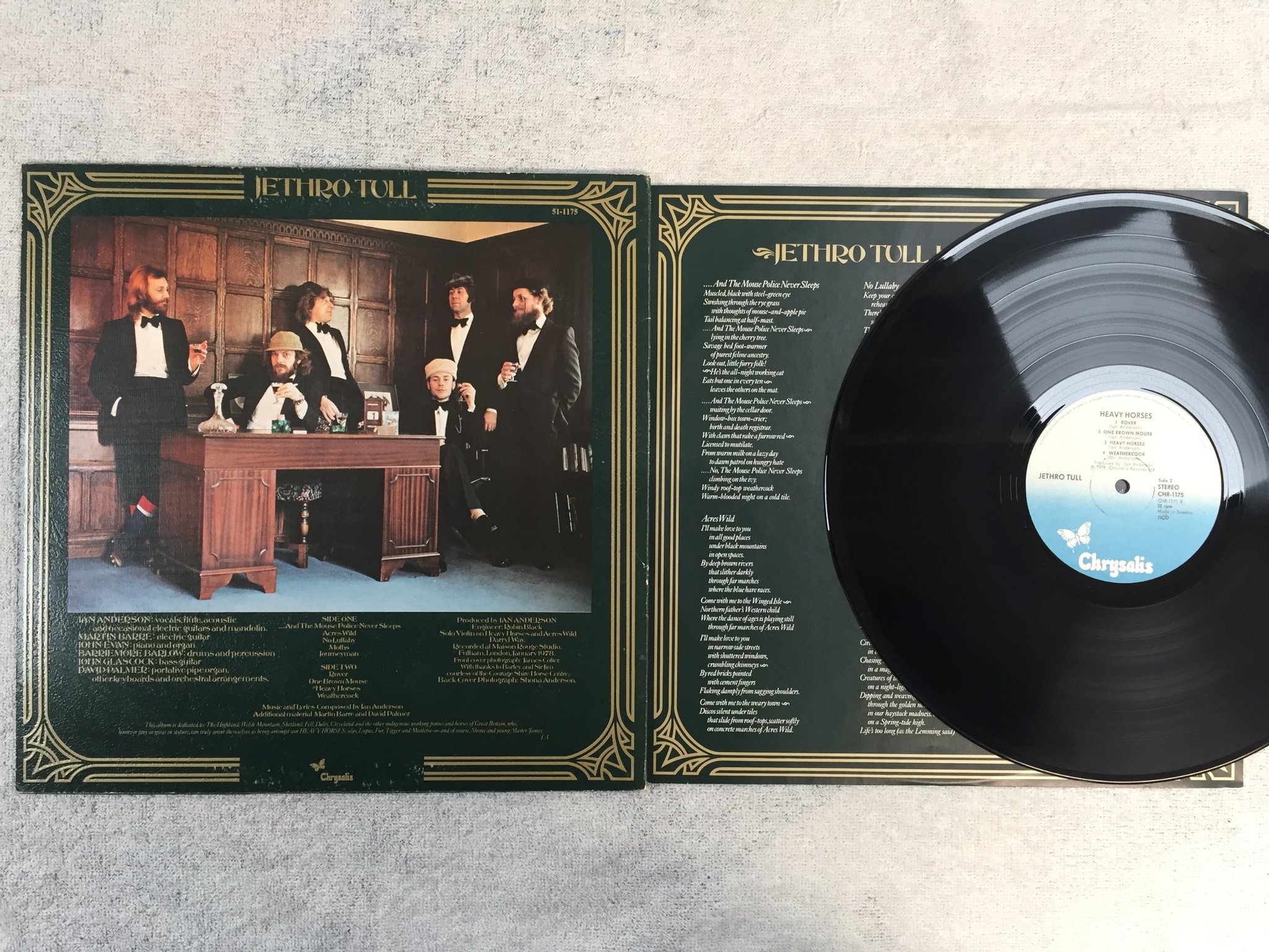 Omslagsbild för skivan JETHRO TULL heavy horses LP -78 ncb CHRYSALIS CHR 1175