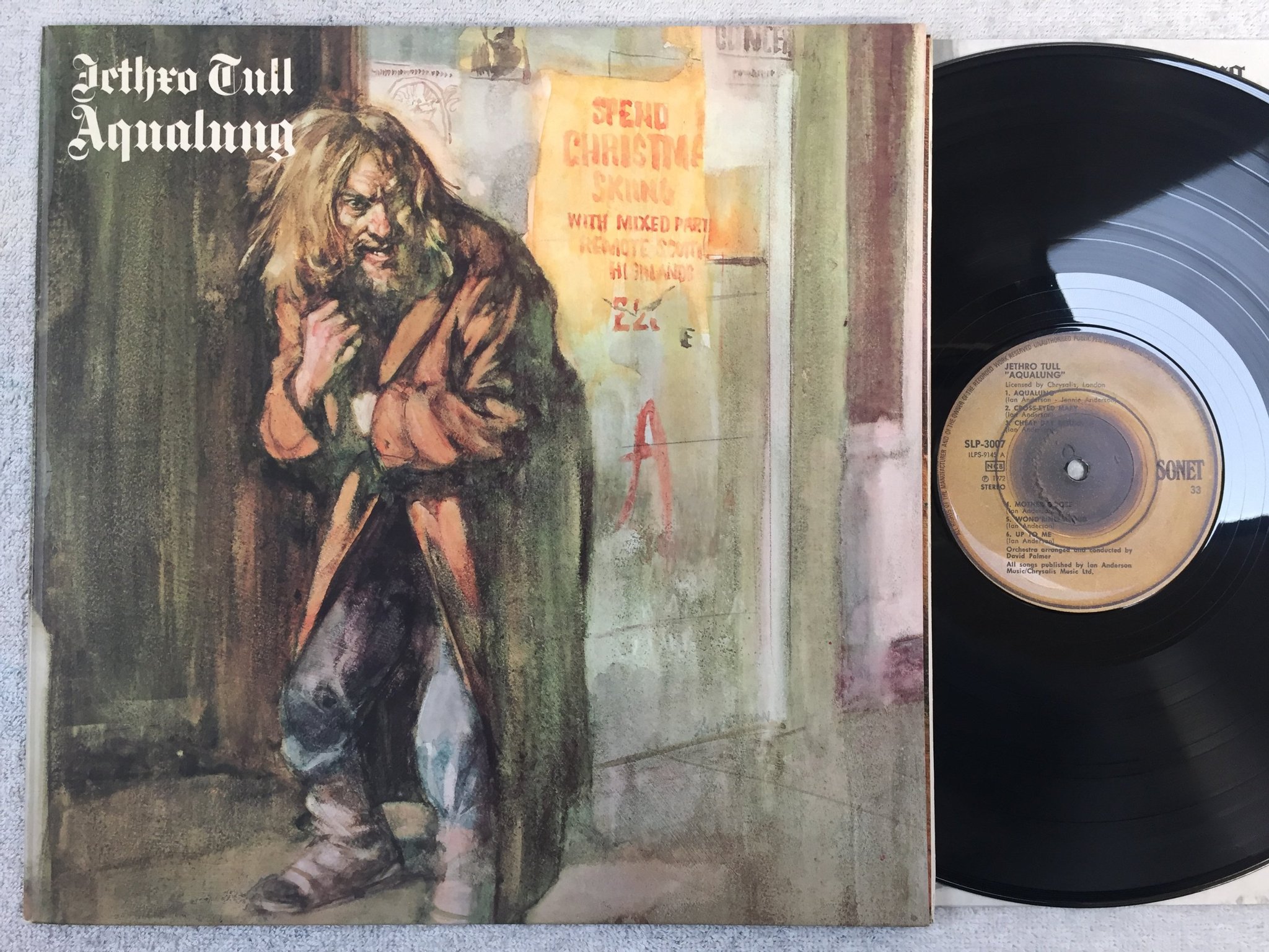 Omslagsbild för skivan JETHRO TULL aqualung LP -72 ncb SONET SLP 3007
