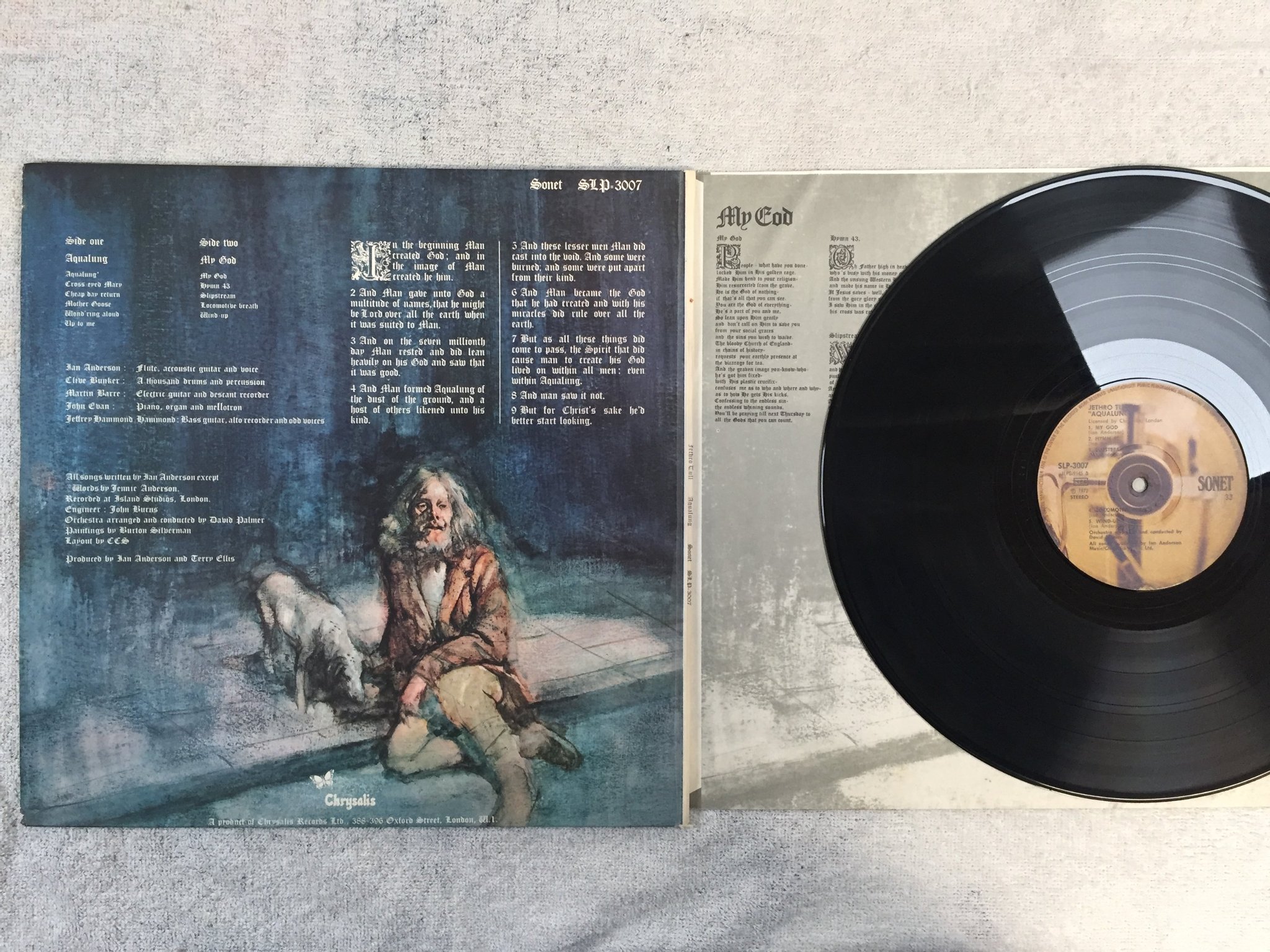 Omslagsbild för skivan JETHRO TULL aqualung LP -72 ncb SONET SLP 3007
