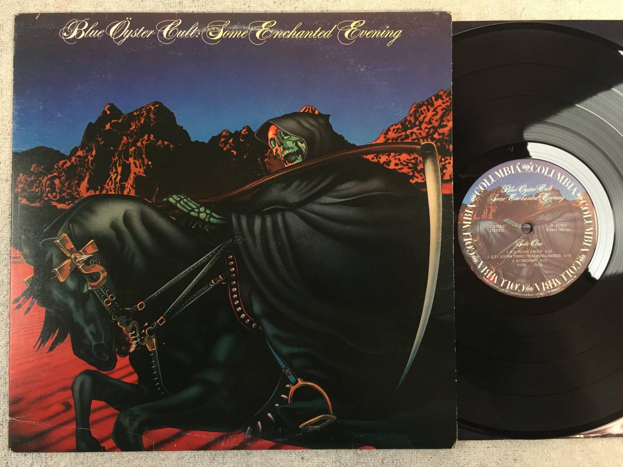 Omslagsbild för skivan BLUE ÖYSTER CULT some enchanted evening LP -78 Can COLUMBIA  JC 35563