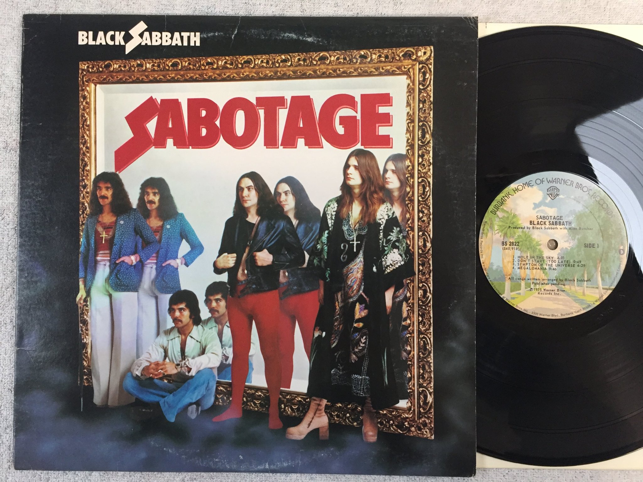 Omslagsbild för skivan BLACK SABBATH sabotage LP -75 US WARNER BROS BS 2822
