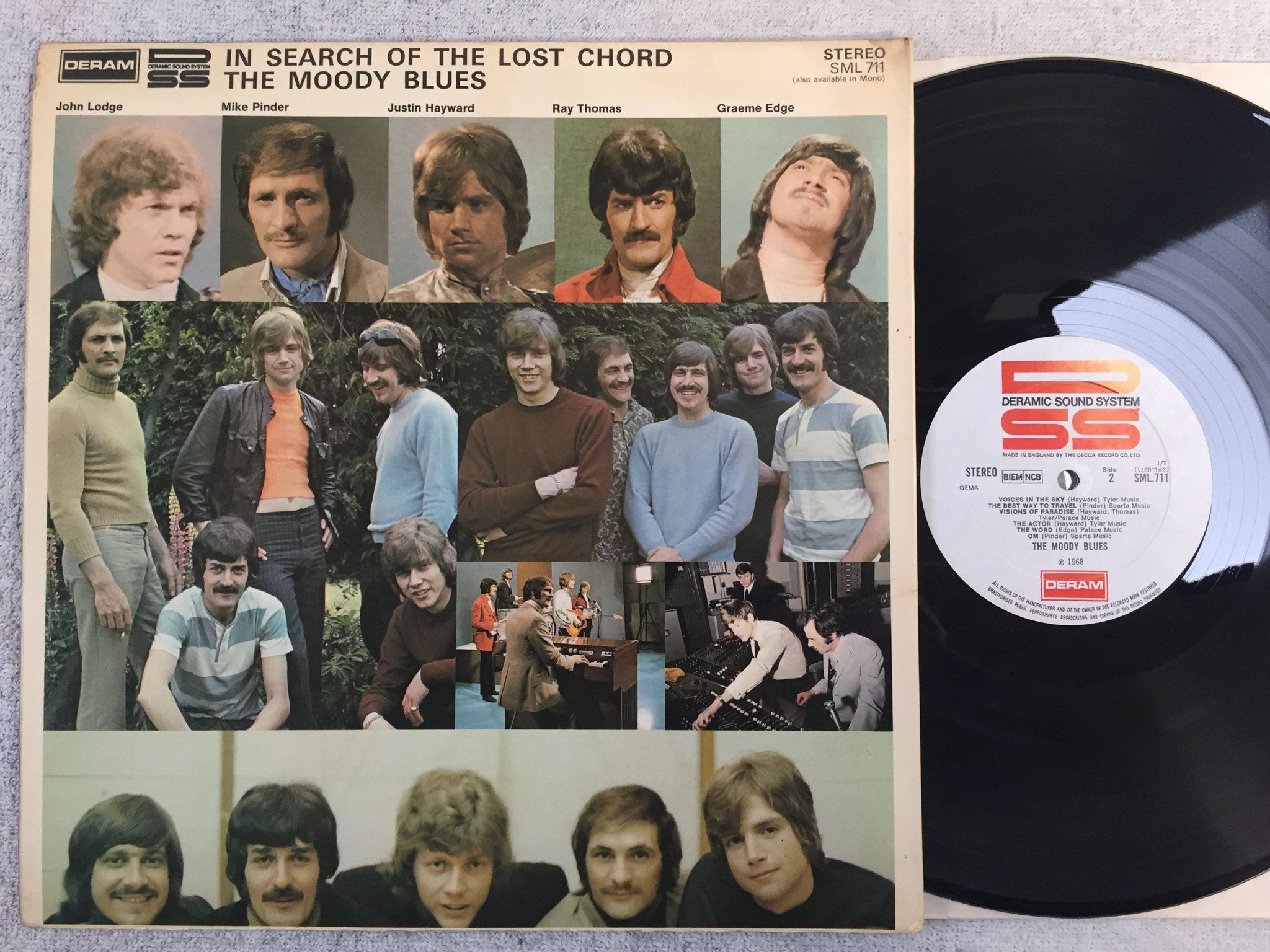Omslagsbild för skivan THE MOODY BLUES in search of the lost chord LP -68 UK DERAM SML 711