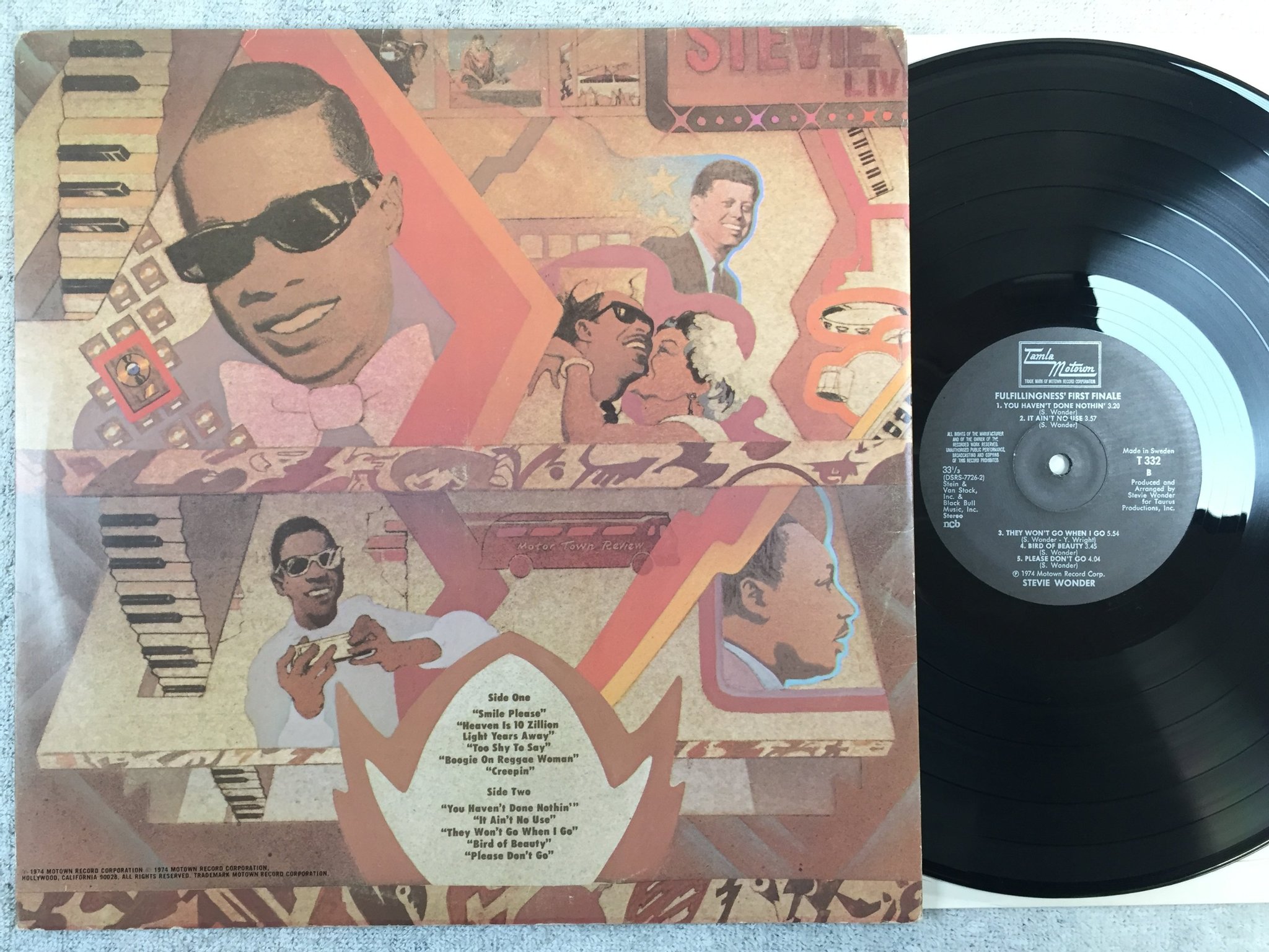 Omslagsbild för skivan  STEVIE WONDER fulfillingness first finale LP -74 ncb TAMLA MOTOWN T 332