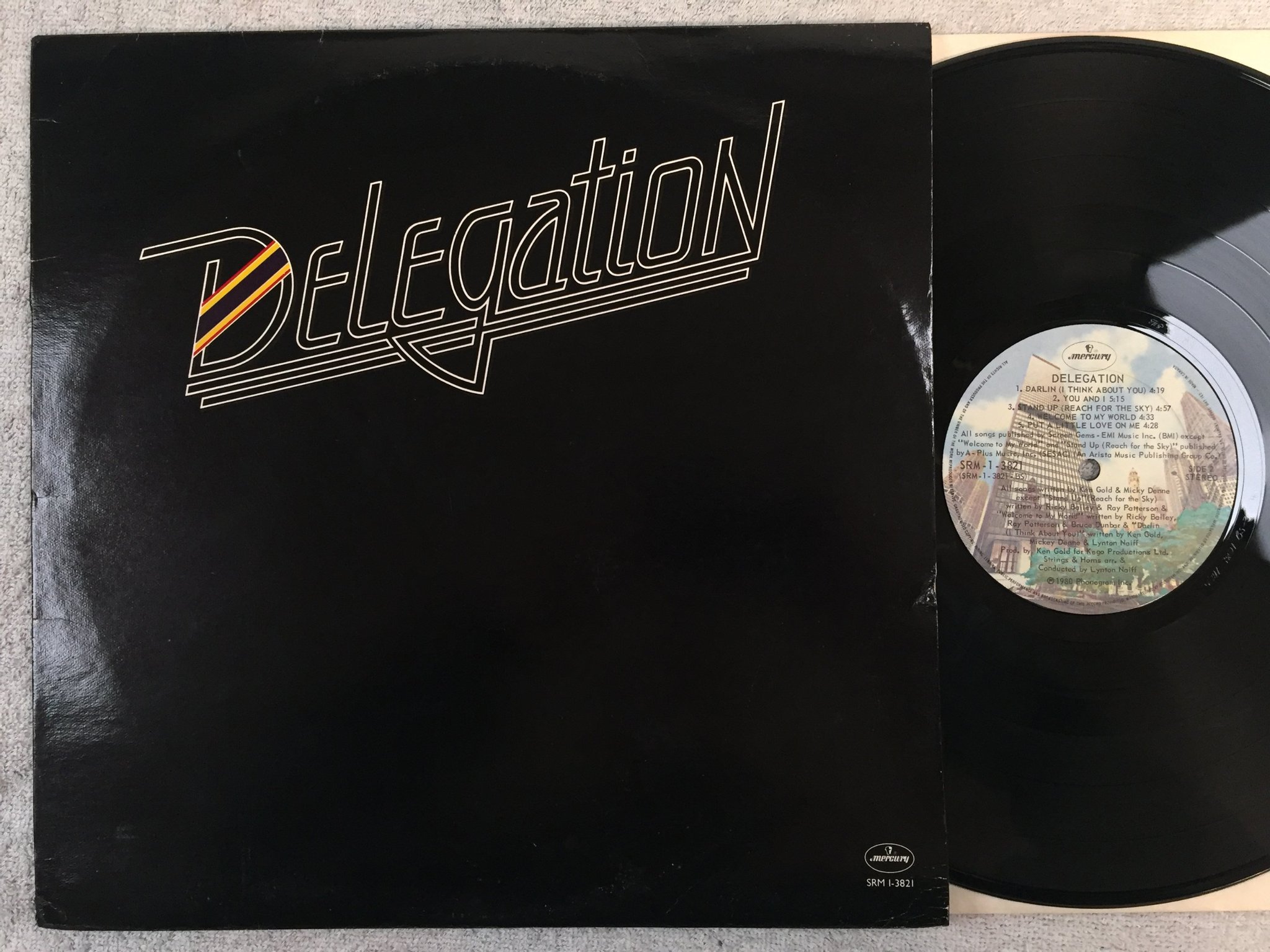 Omslagsbild för skivan DELEGATION s/t LP -80 Can MERCURY SRM-1-3821 "heartache no 9" 