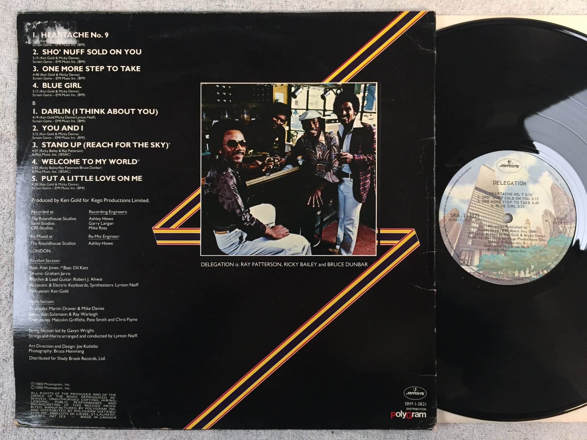 Omslagsbild för skivan DELEGATION s/t LP -80 Can MERCURY SRM-1-3821 "heartache no 9" 